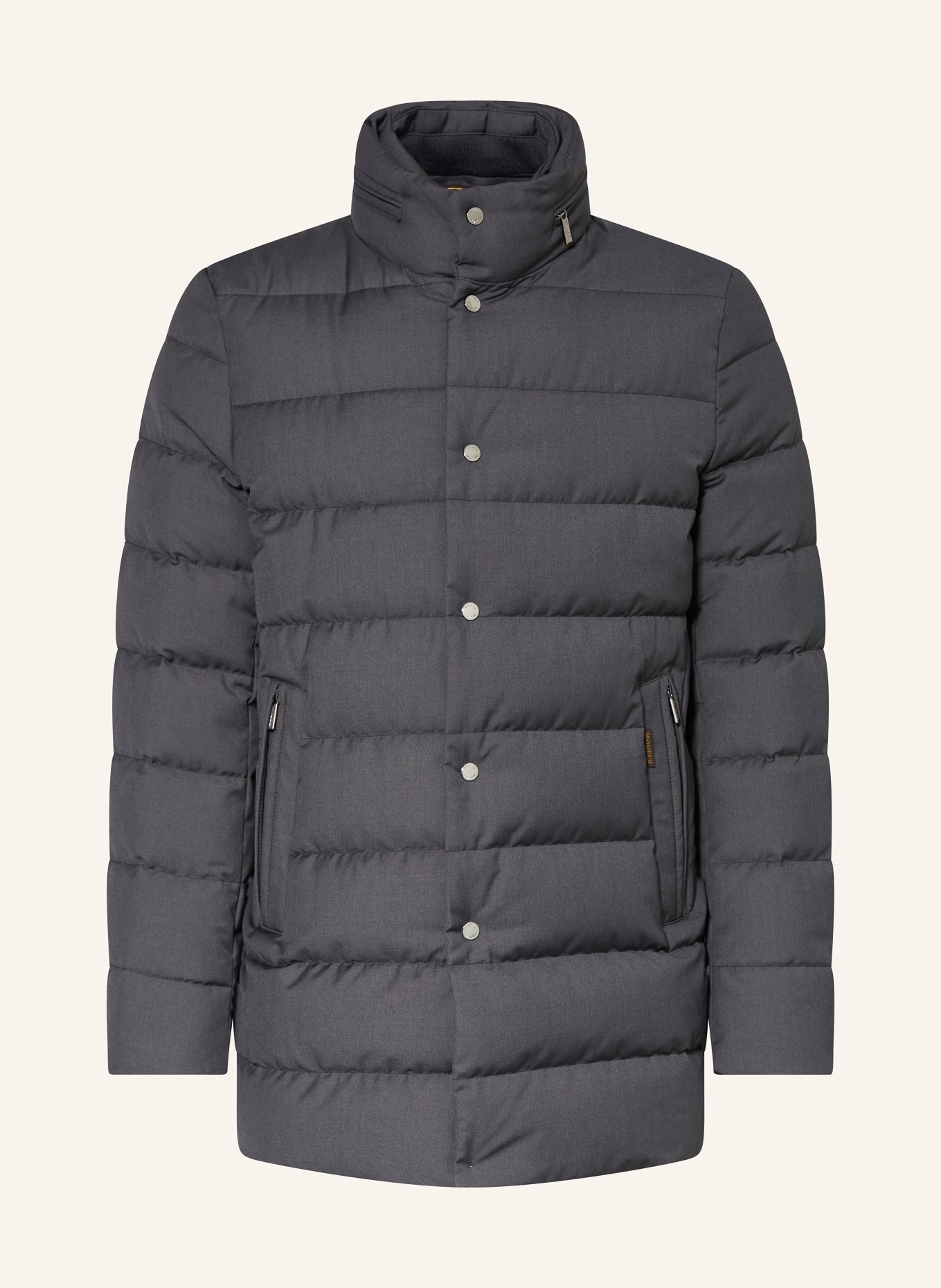 MOORER Down jacket IMEL with removable trim: DARK GRAY