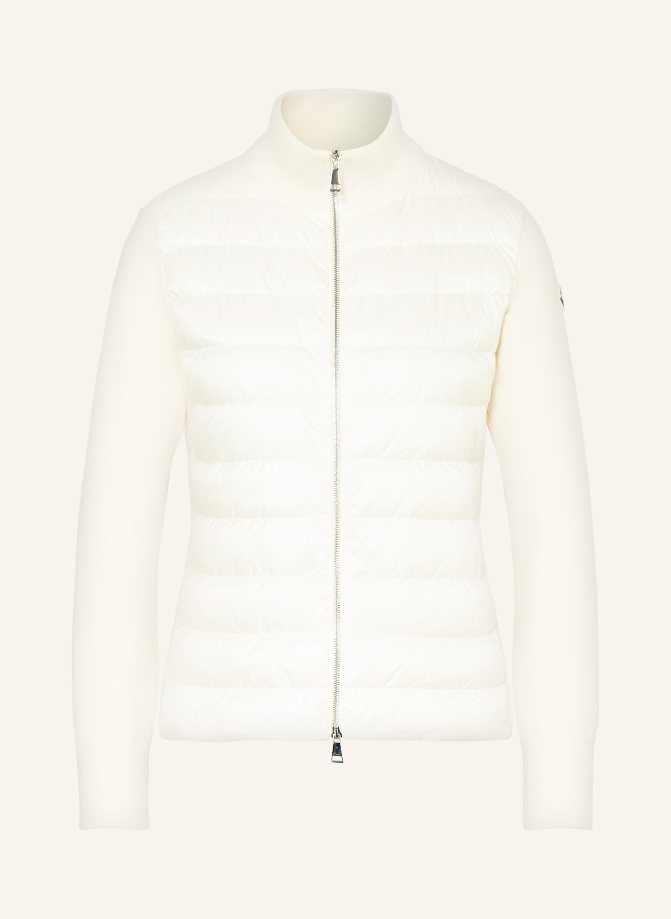 MONCLER Down jacket in mixed materials: CREAM (Image 1)