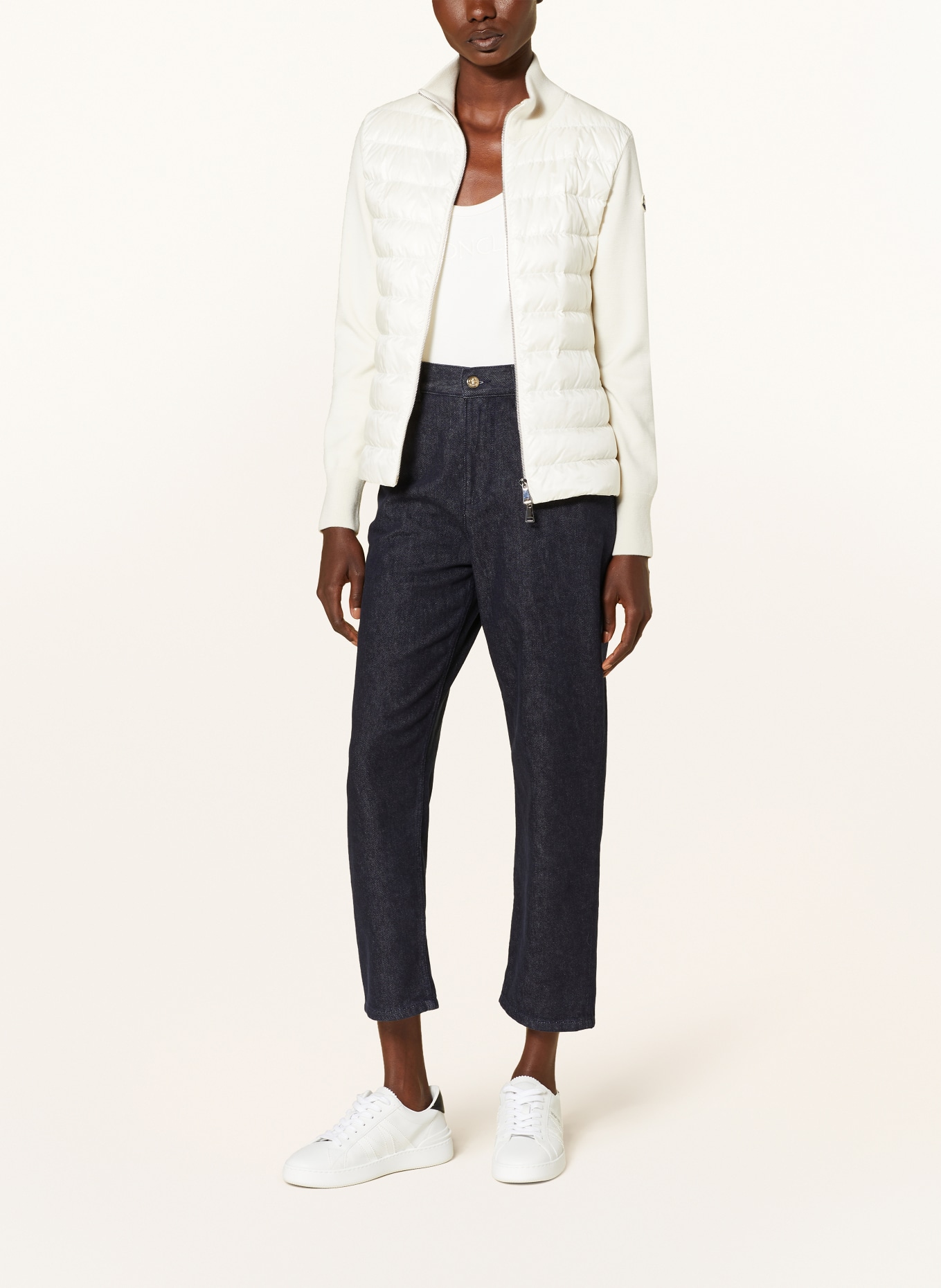 MONCLER Down jacket in mixed materials: CREAM (Image 2)