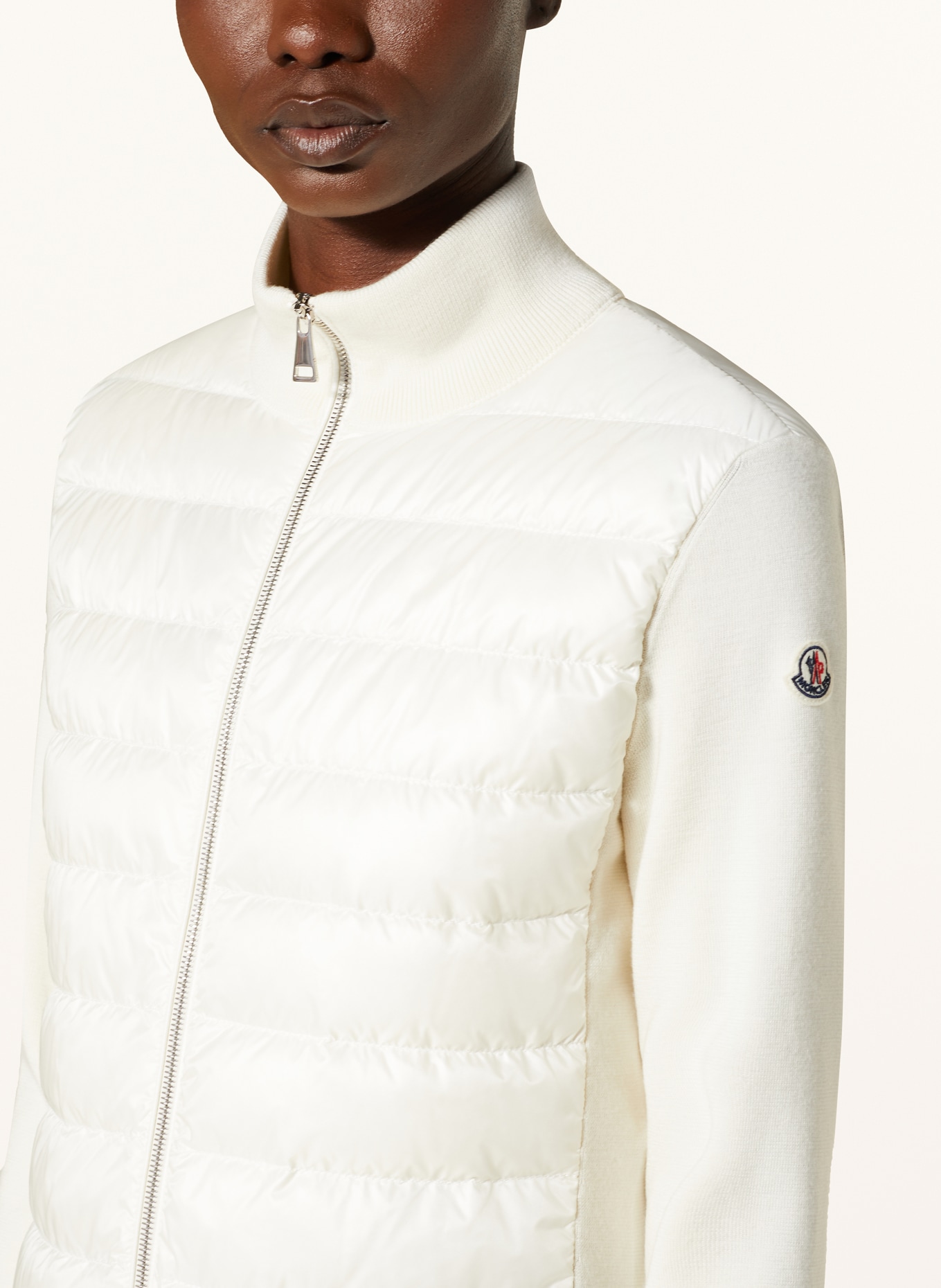 MONCLER Down jacket in mixed materials: CREAM (Image 4)