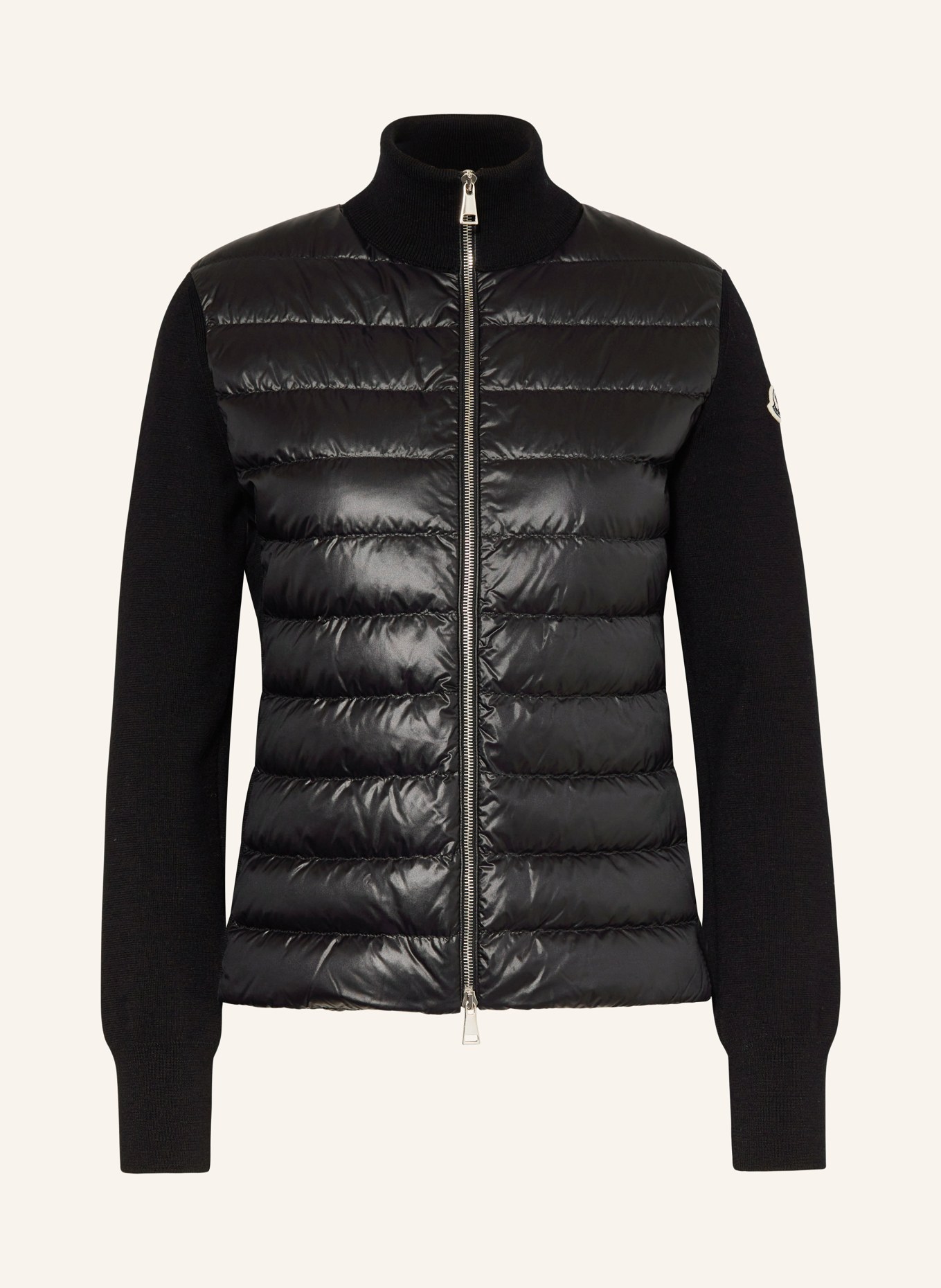 MONCLER Down jacket in mixed materials: BLACK