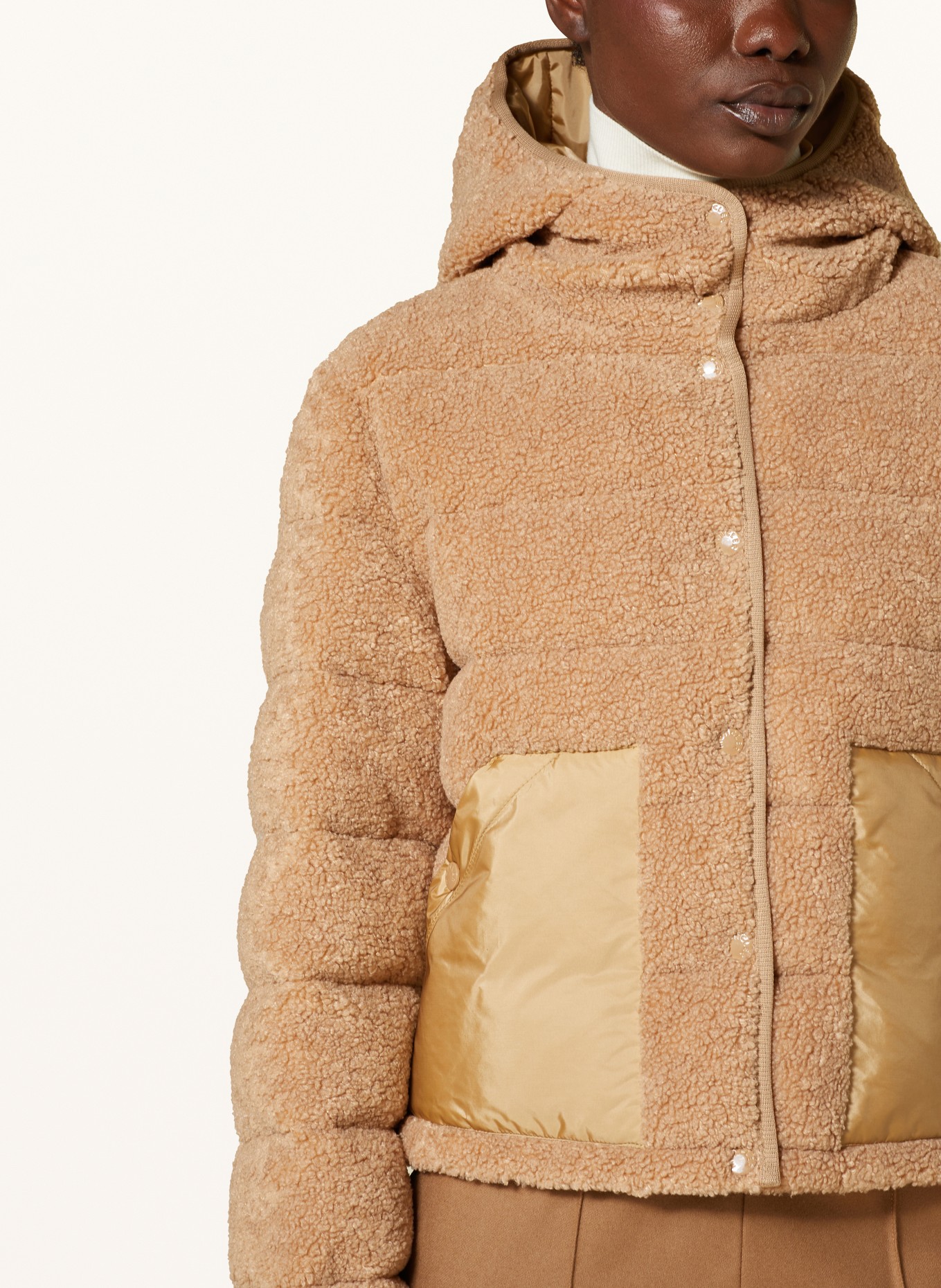 MONCLER Daunenjacke AUDRIEU aus Teddyfell: BEIGE