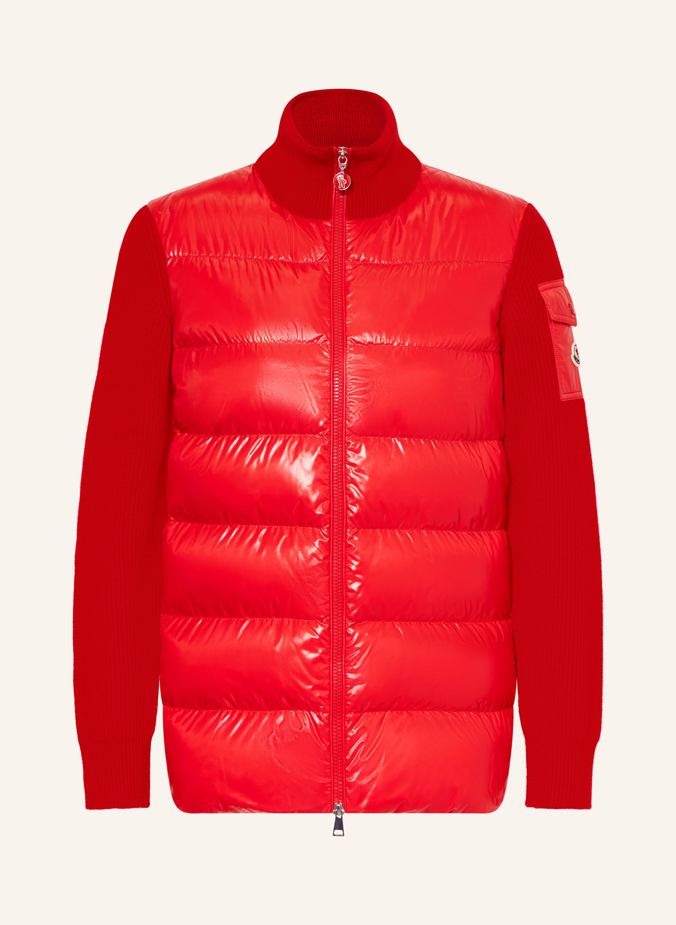 MONCLER Daunenjacke im Materialmix: ROT