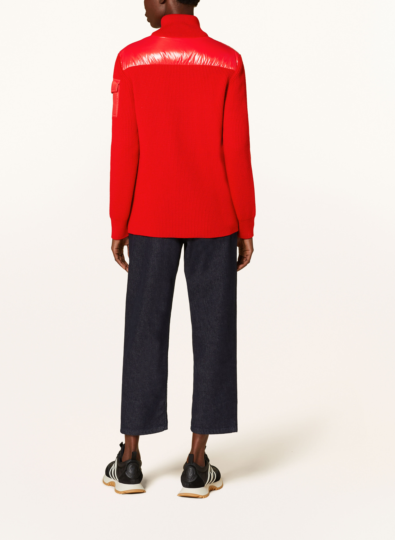 MONCLER Daunenjacke im Materialmix: ROT