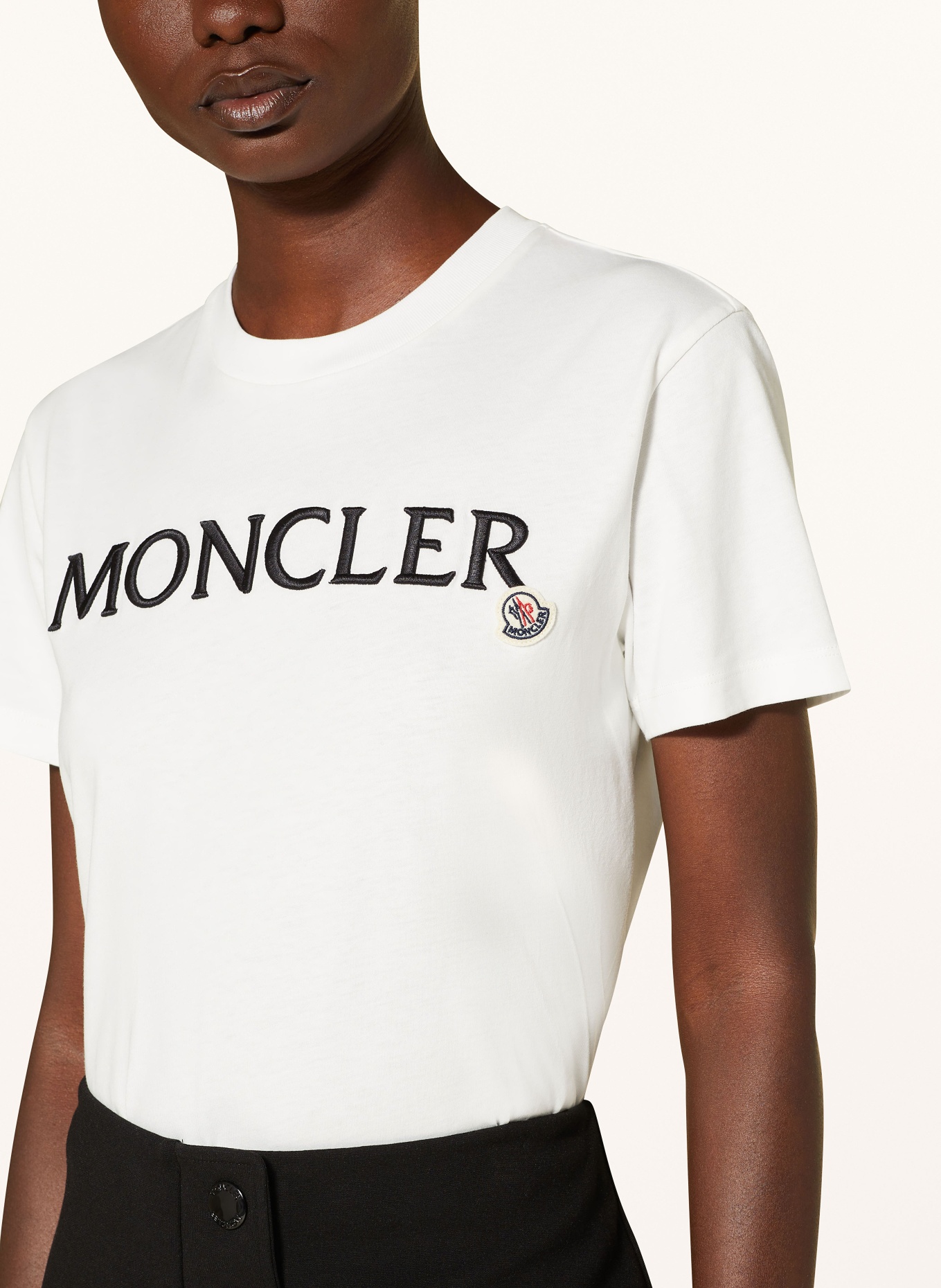 Moncler white t shirt women's store