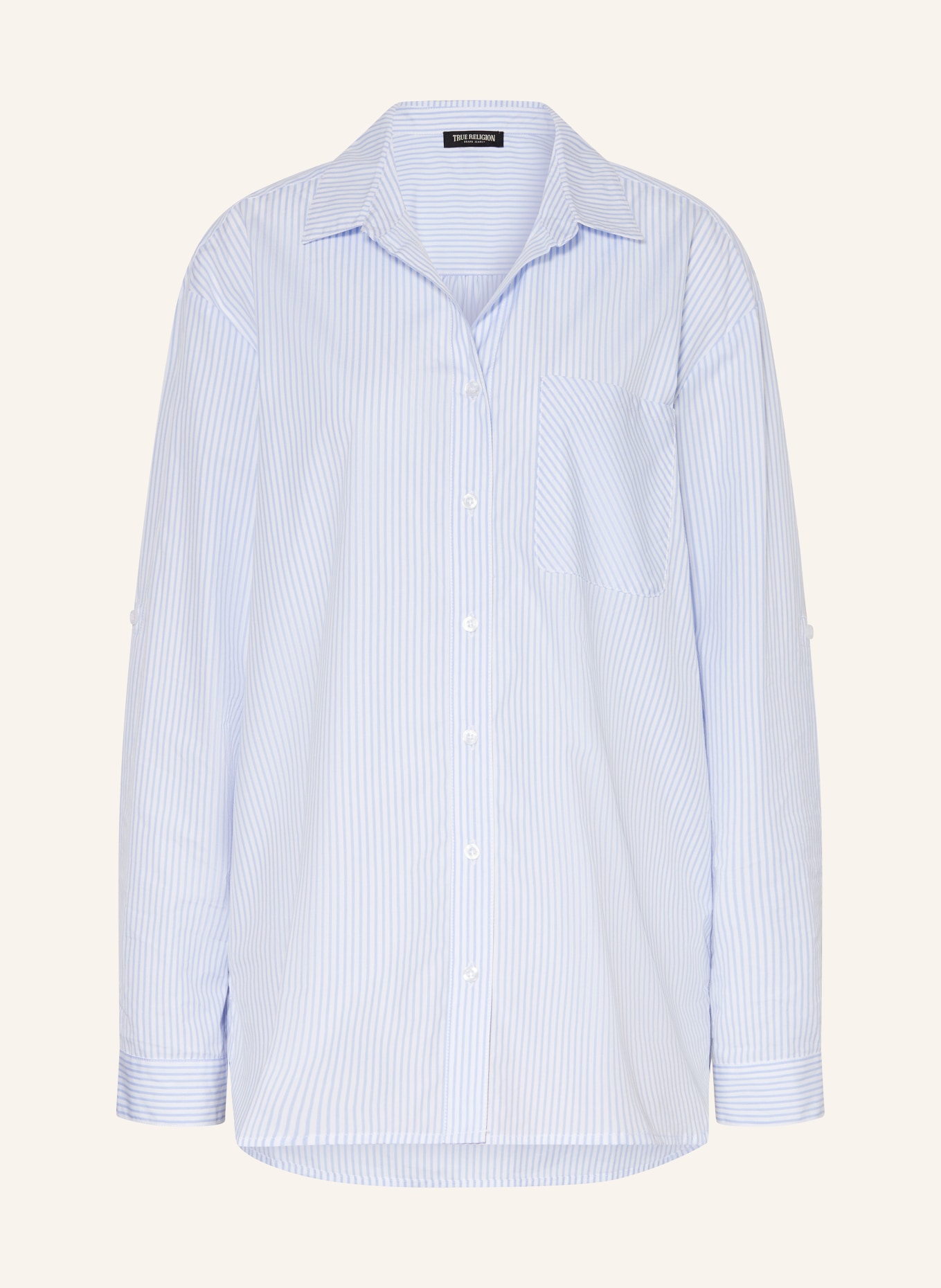 TRUE RELIGION Shirt blouse, Color: WHITE/ LIGHT BLUE (Image 1)