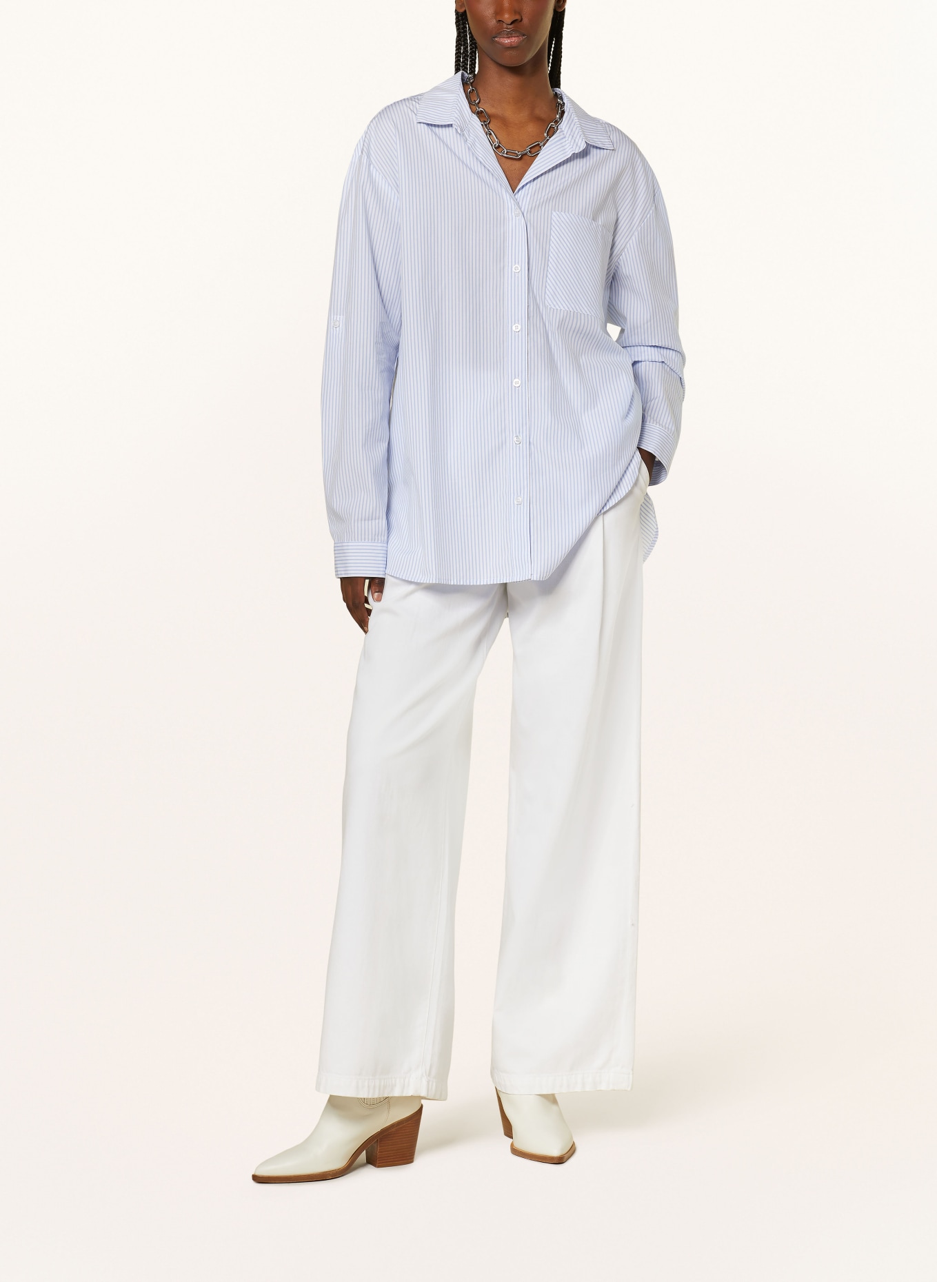 TRUE RELIGION Shirt blouse, Color: WHITE/ LIGHT BLUE (Image 2)