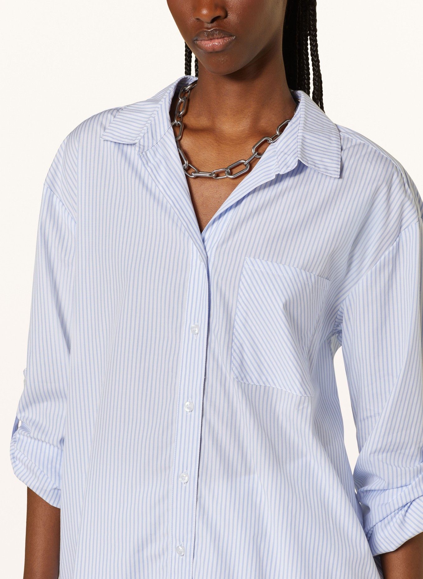 TRUE RELIGION Shirt blouse, Color: WHITE/ LIGHT BLUE (Image 4)