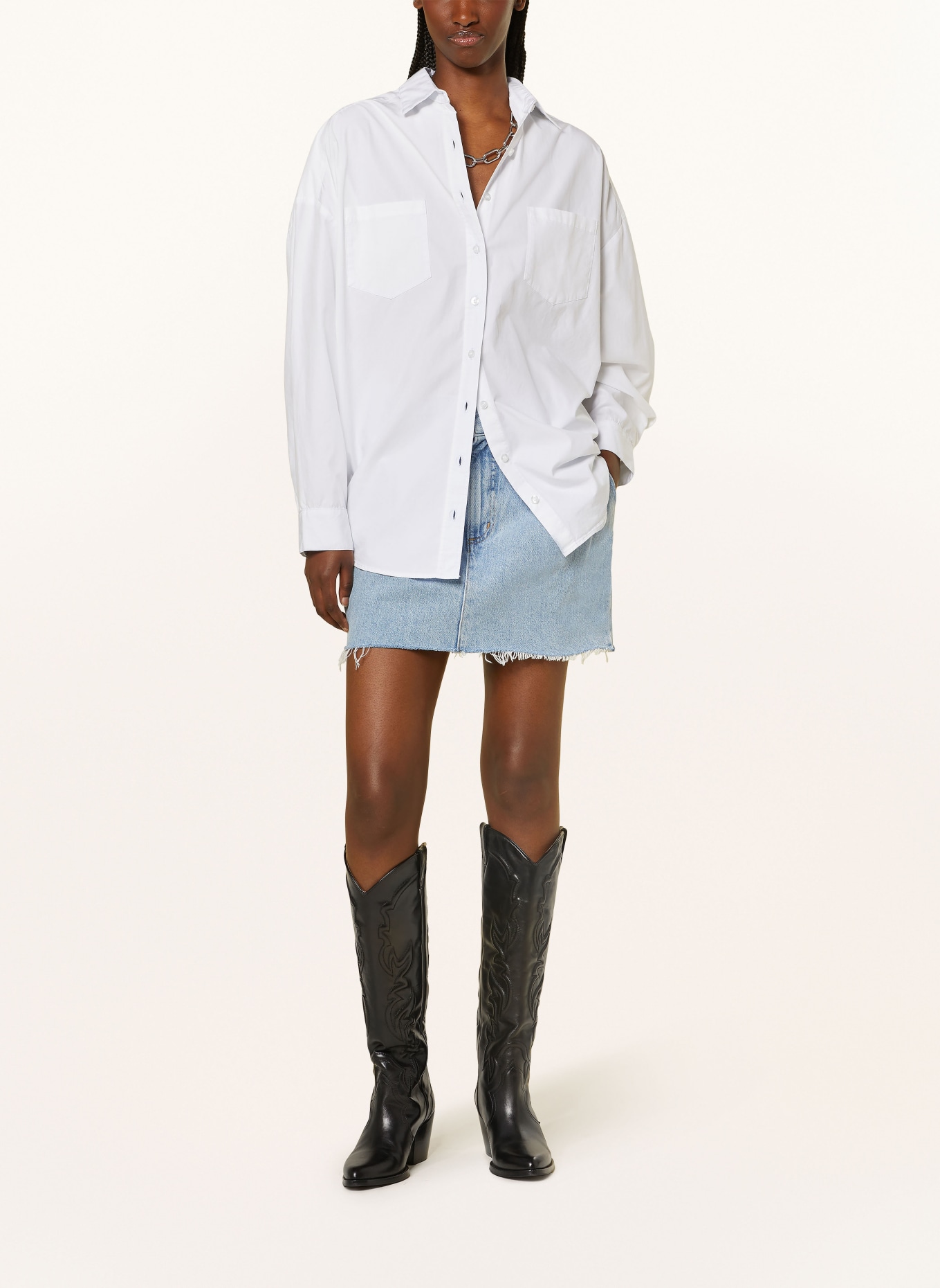 TRUE RELIGION Oversized shirt blouse, Color: WHITE (Image 2)