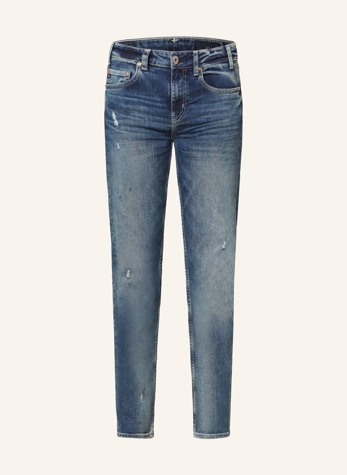 AG preto jeans preto jeansy destroyed GIRLFRIEND: BAYVE DARK BLUE