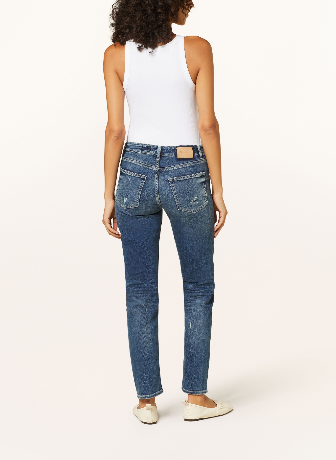 AG preto jeans preto jeansy destroyed GIRLFRIEND: BAYVE DARK BLUE