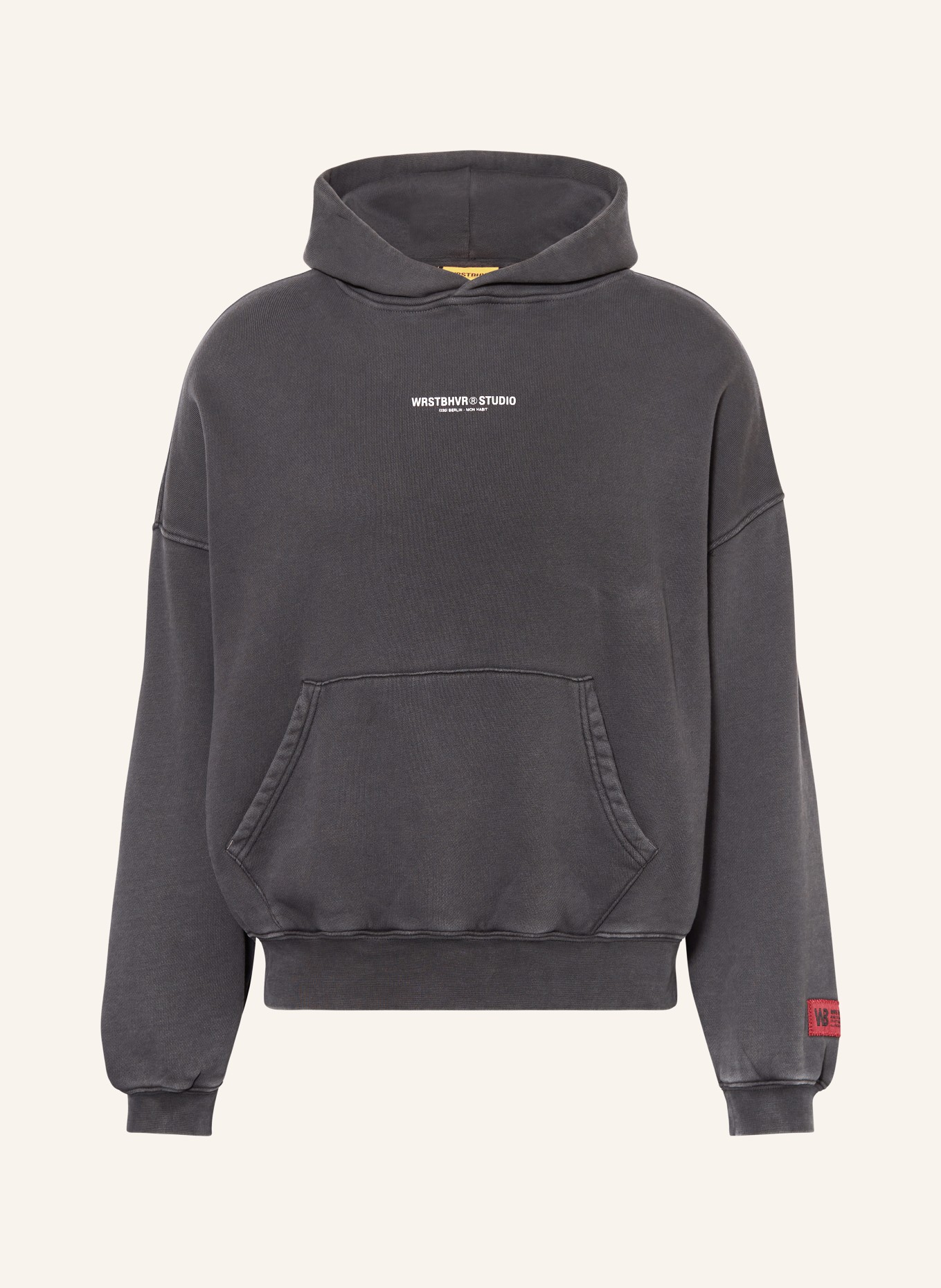 WRSTBHVR Hoodie COOPER, Color: DARK GRAY/ ORANGE/ RED (Image 1)