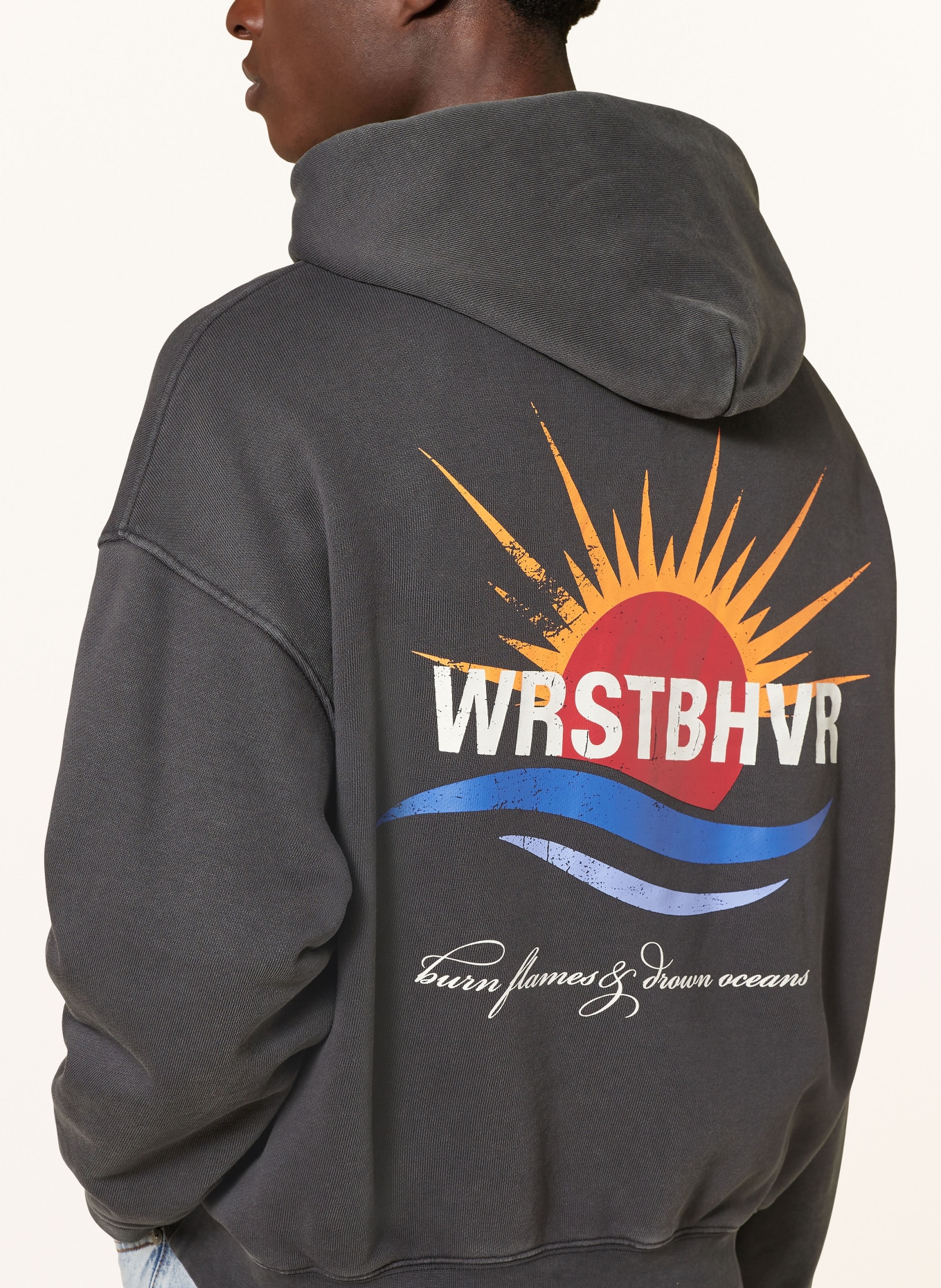 WRSTBHVR Hoodie COOPER, Color: DARK GRAY/ ORANGE/ RED (Image 5)