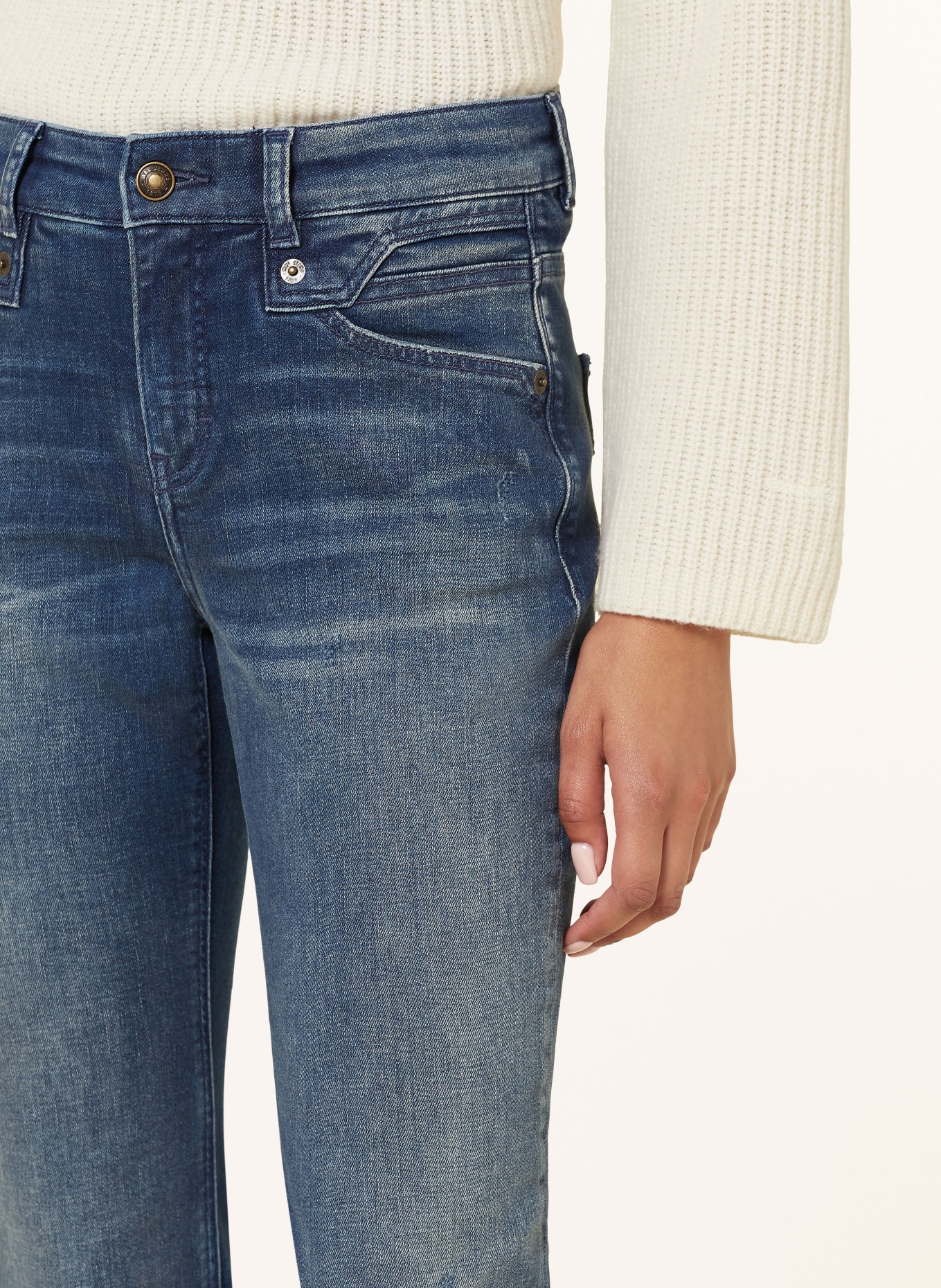 MAC Jeans RICH SLIM TURN UP GLAM mit Schmucksteinen: D603 fancy moon wash