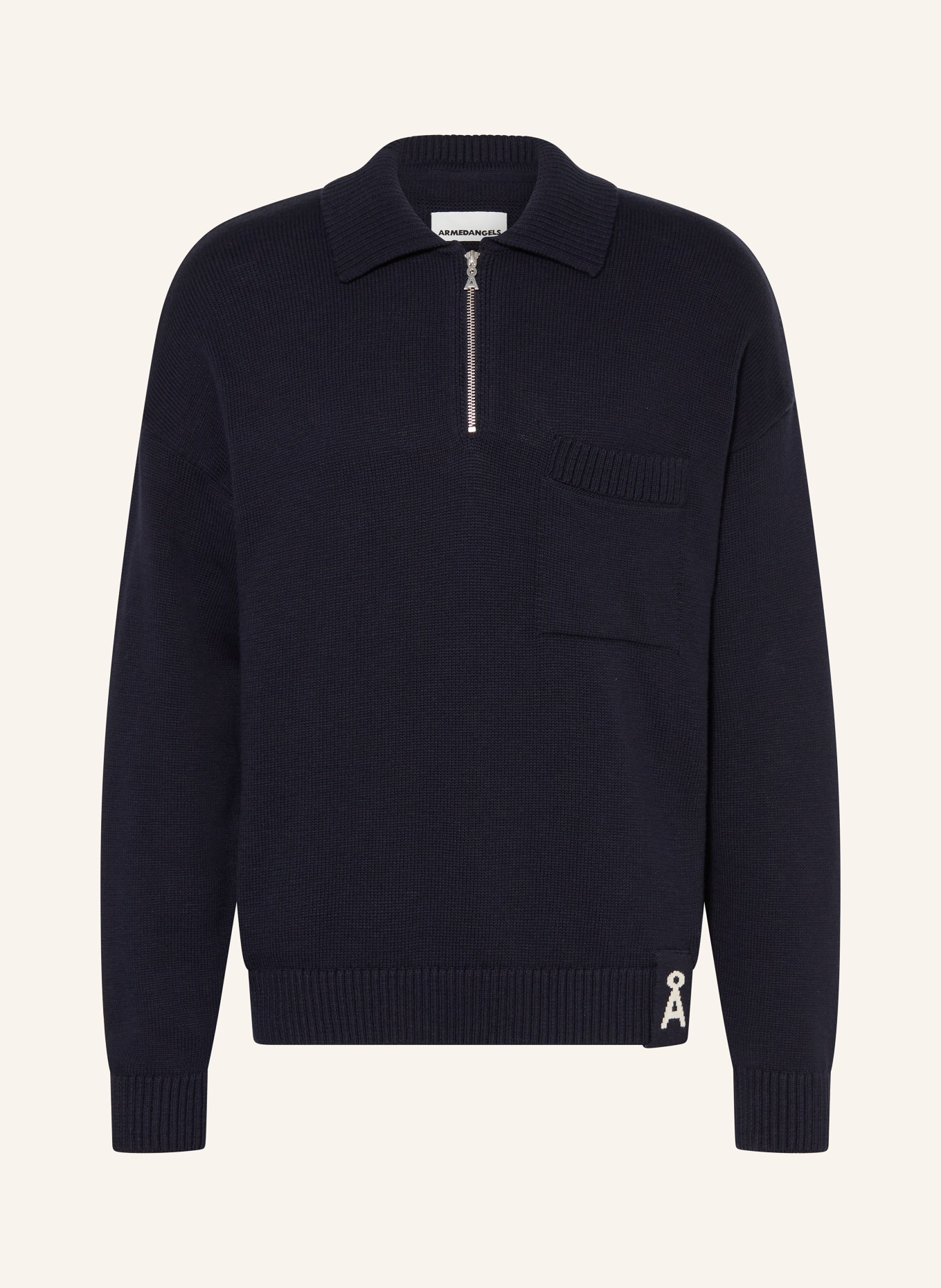 ARMEDANGELS Half-zip sweater FLORYAAN: DARK BLUE