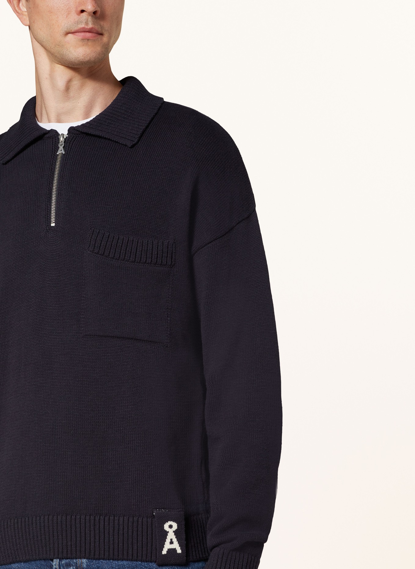 ARMEDANGELS Half-zip sweater FLORYAAN: DARK BLUE