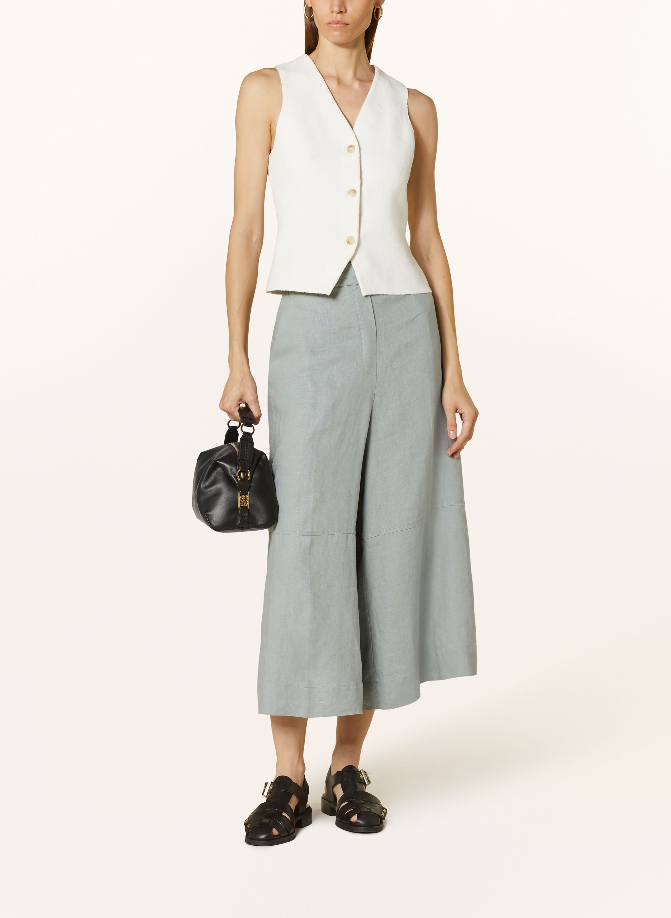 COS Linen culottes, Color: LIGHT GREEN (Image 2)