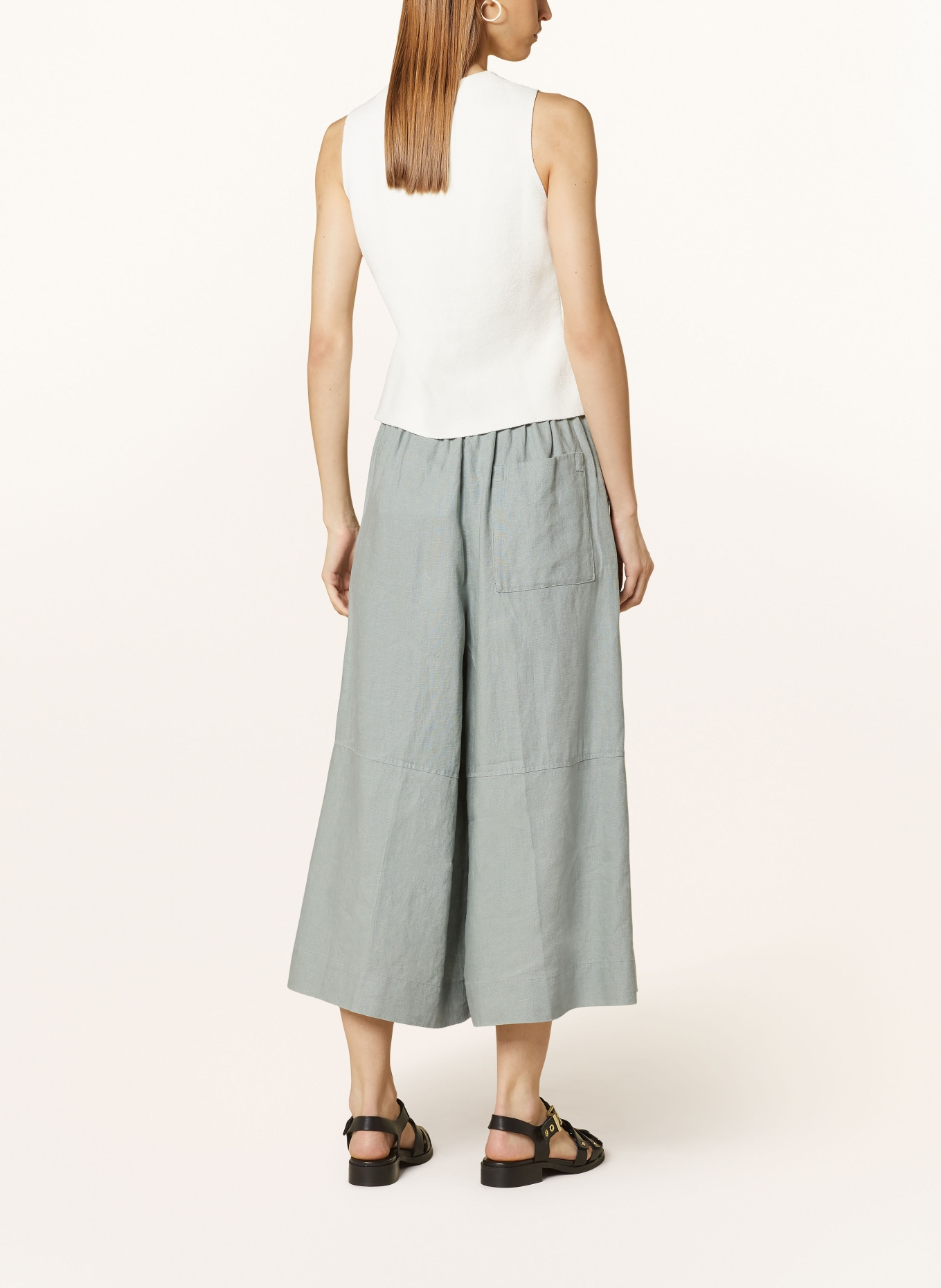 COS Linen culottes, Color: LIGHT GREEN (Image 3)