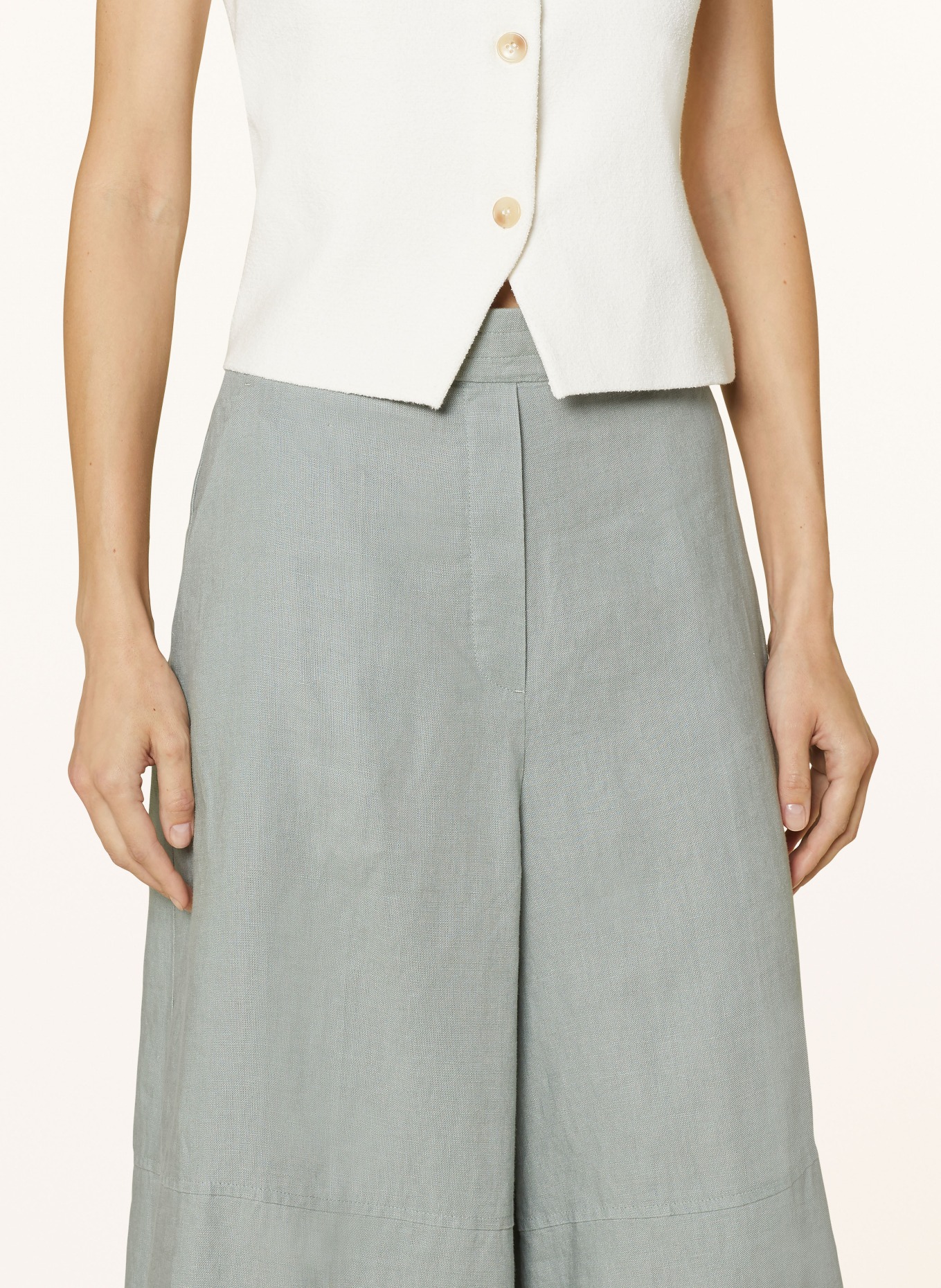 COS Linen culottes, Color: LIGHT GREEN (Image 5)