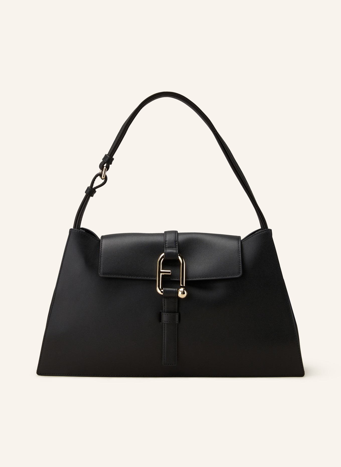 Furla black leather bag best sale