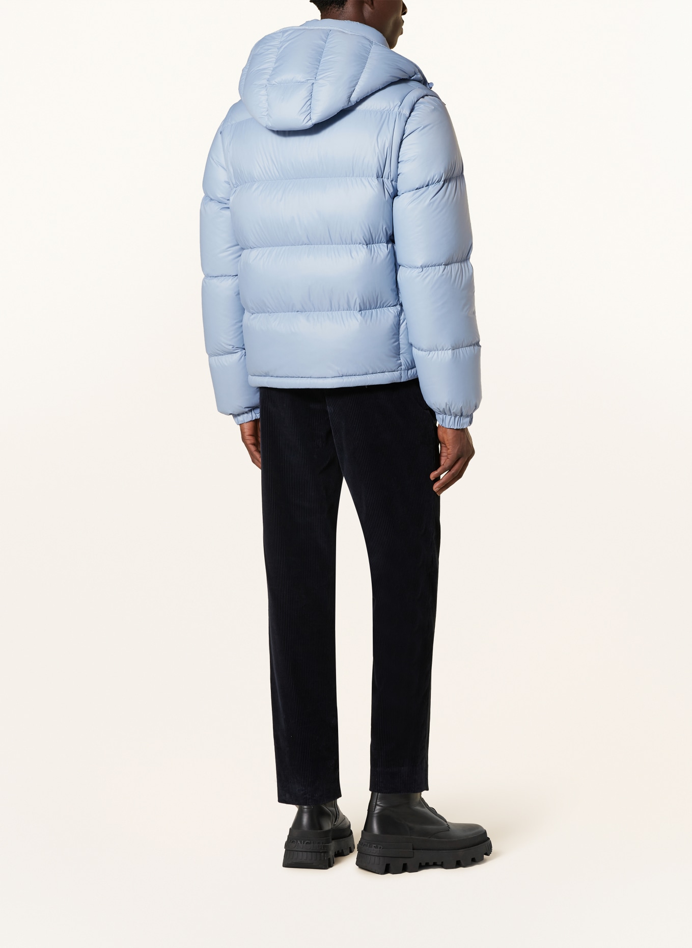 MONCLER Daunenjacke CYCLONE mit abnehmbarer Kapuze: HELLBLAU