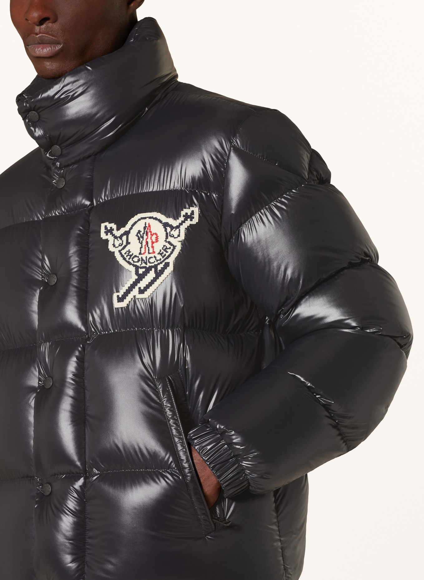 Moncler leather down jacket discount