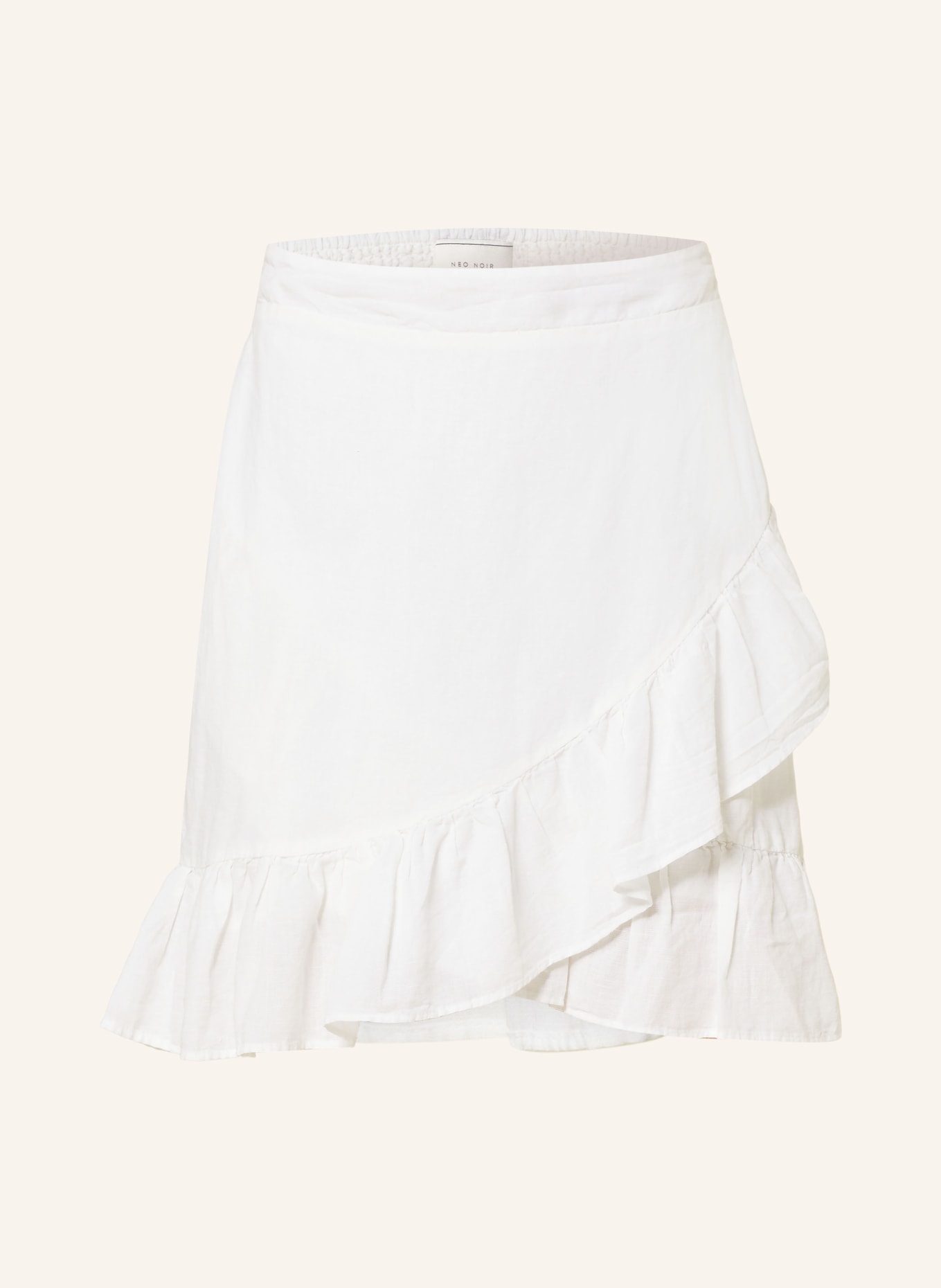 NEO NOIR Skirt BEKKA in wrap look with linen, Color: WHITE (Image 1)