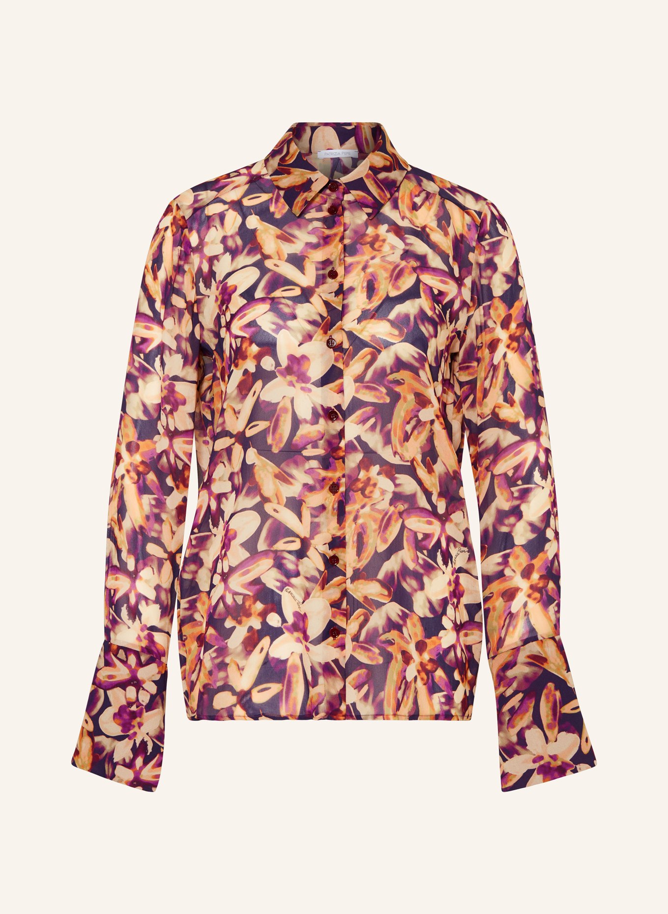 PATRIZIA PEPE Shirt blouse, Color: DARK PURPLE/ FUCHSIA/ NUDE (Image 1)