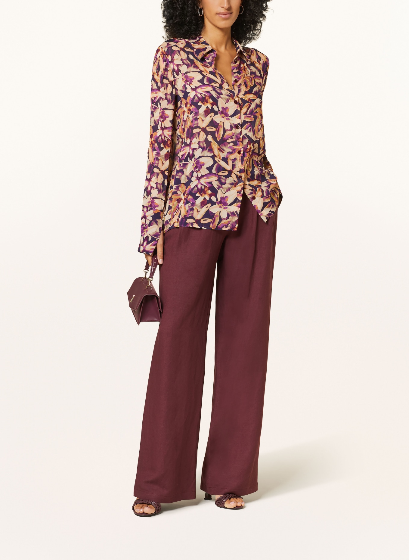 PATRIZIA PEPE Shirt blouse, Color: DARK PURPLE/ FUCHSIA/ NUDE (Image 2)