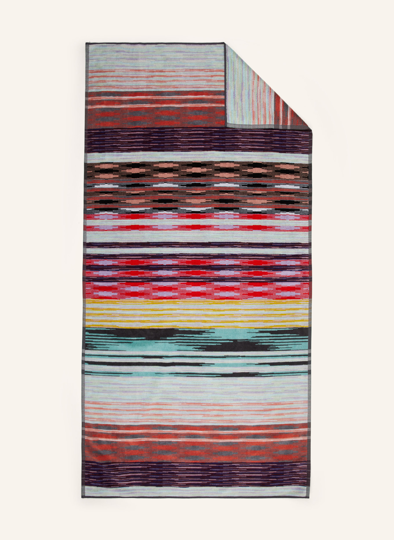 MISSONI Home Duschtuch MINUETTO, Farbe: ROT/ DUNKELGRAU/ MINT (Bild 1)