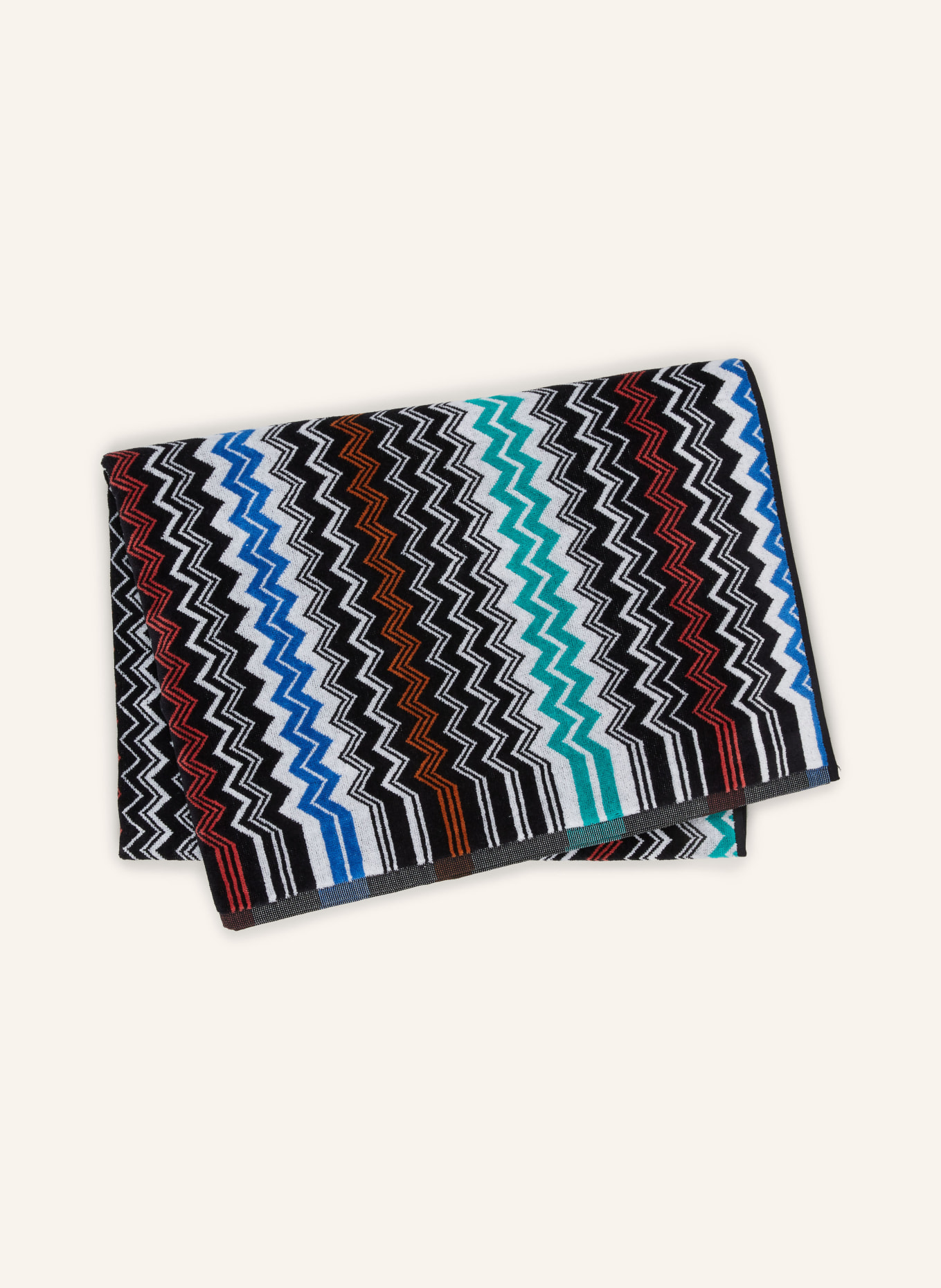 MISSONI Home Duschtuch NEOCLASSIC: HELLGRAU / DUNKELBLAU / GRÜN