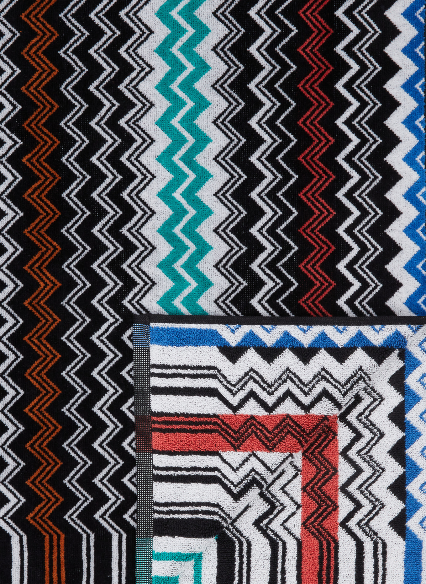 MISSONI Home Duschtuch NEOCLASSIC: HELLGRAU / DUNKELBLAU / GRÜN