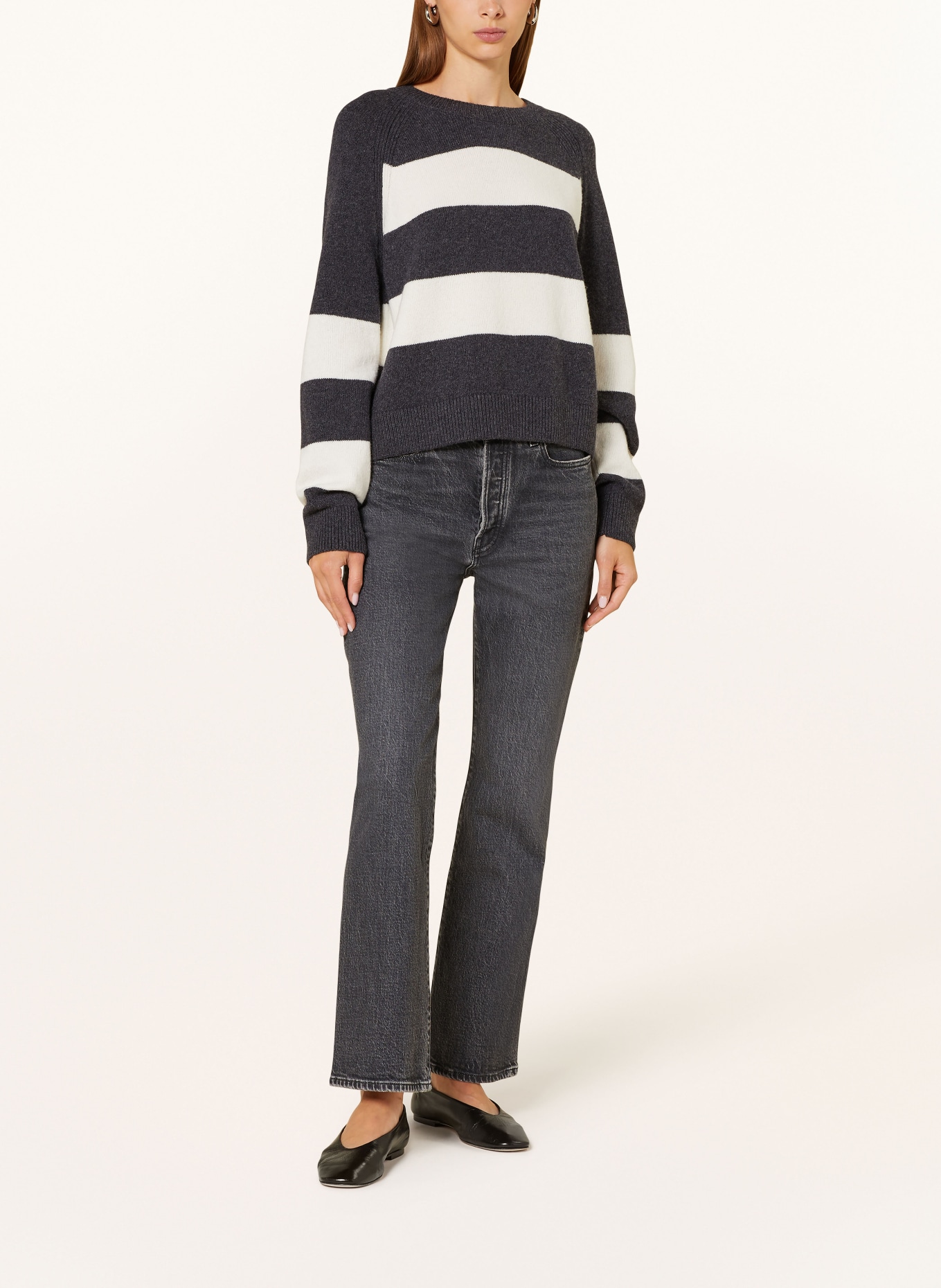 ARMEDANGELS Sweter DILIRIAA: CZIEMNOSZARY/ ECRU