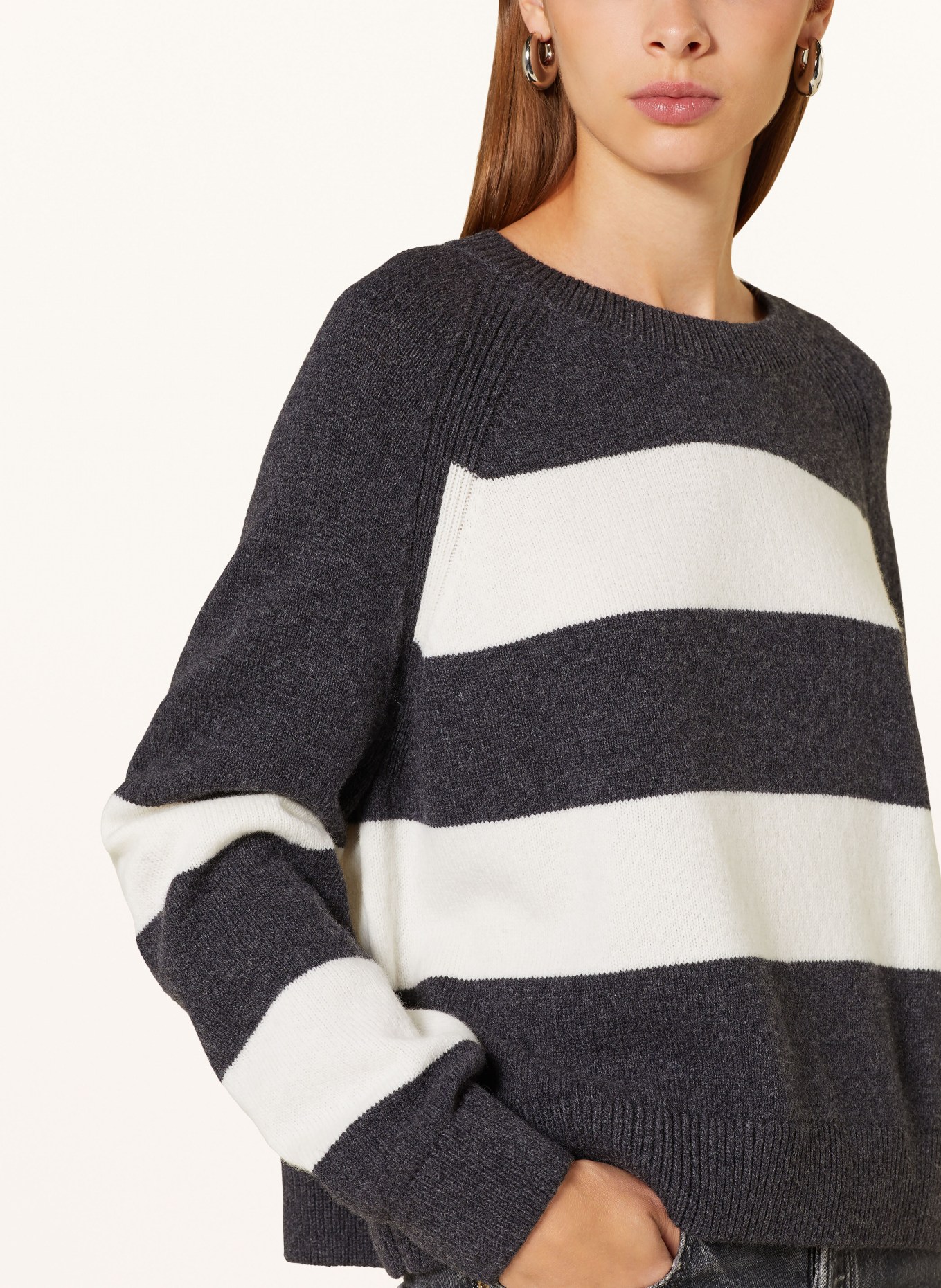 ARMEDANGELS Sweter DILIRIAA: CZIEMNOSZARY/ ECRU