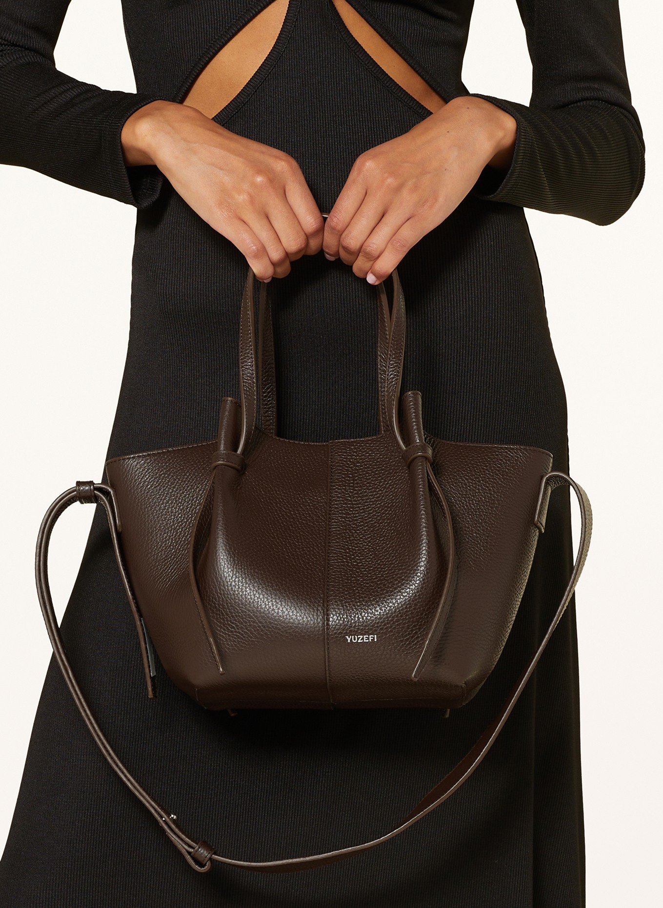 YUZEFI Shopper SQUARE MOCHI: DUNKELBRAUN