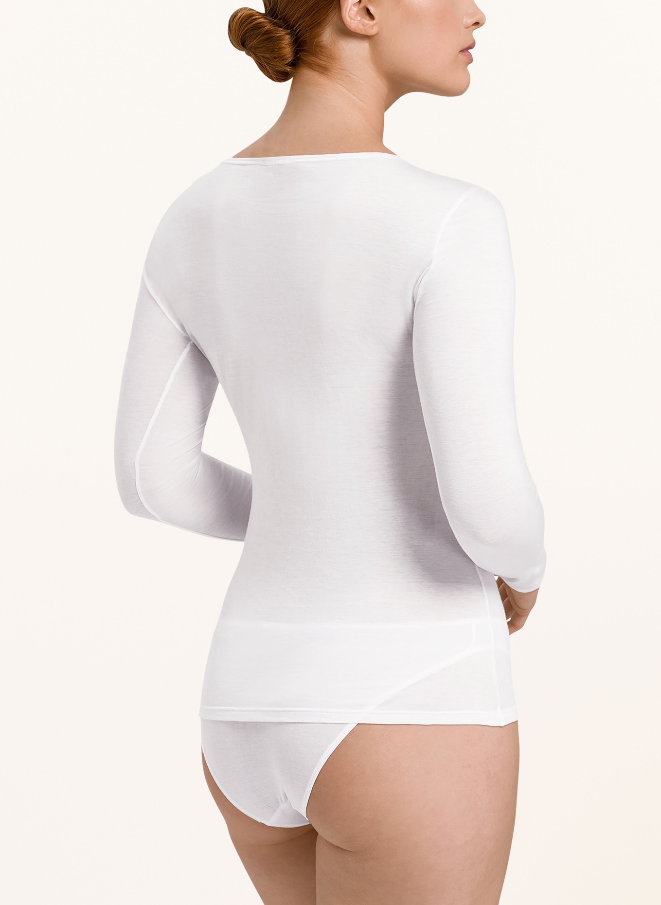 HANRO Long sleeve shirt ULTRALIGHT, Color: WHITE (Image 3)