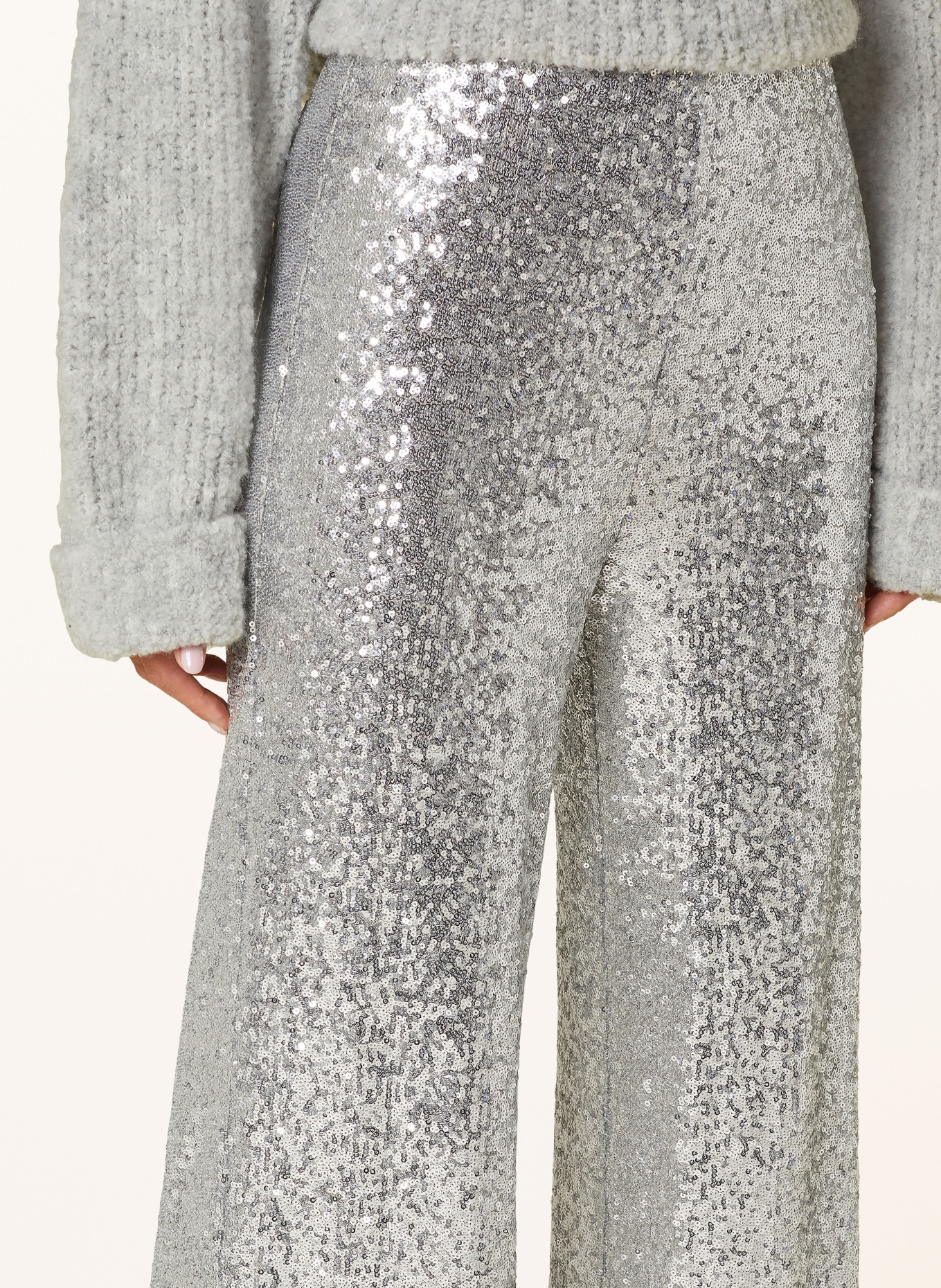 Part Two Wide leg trousers with sequins: SILVER