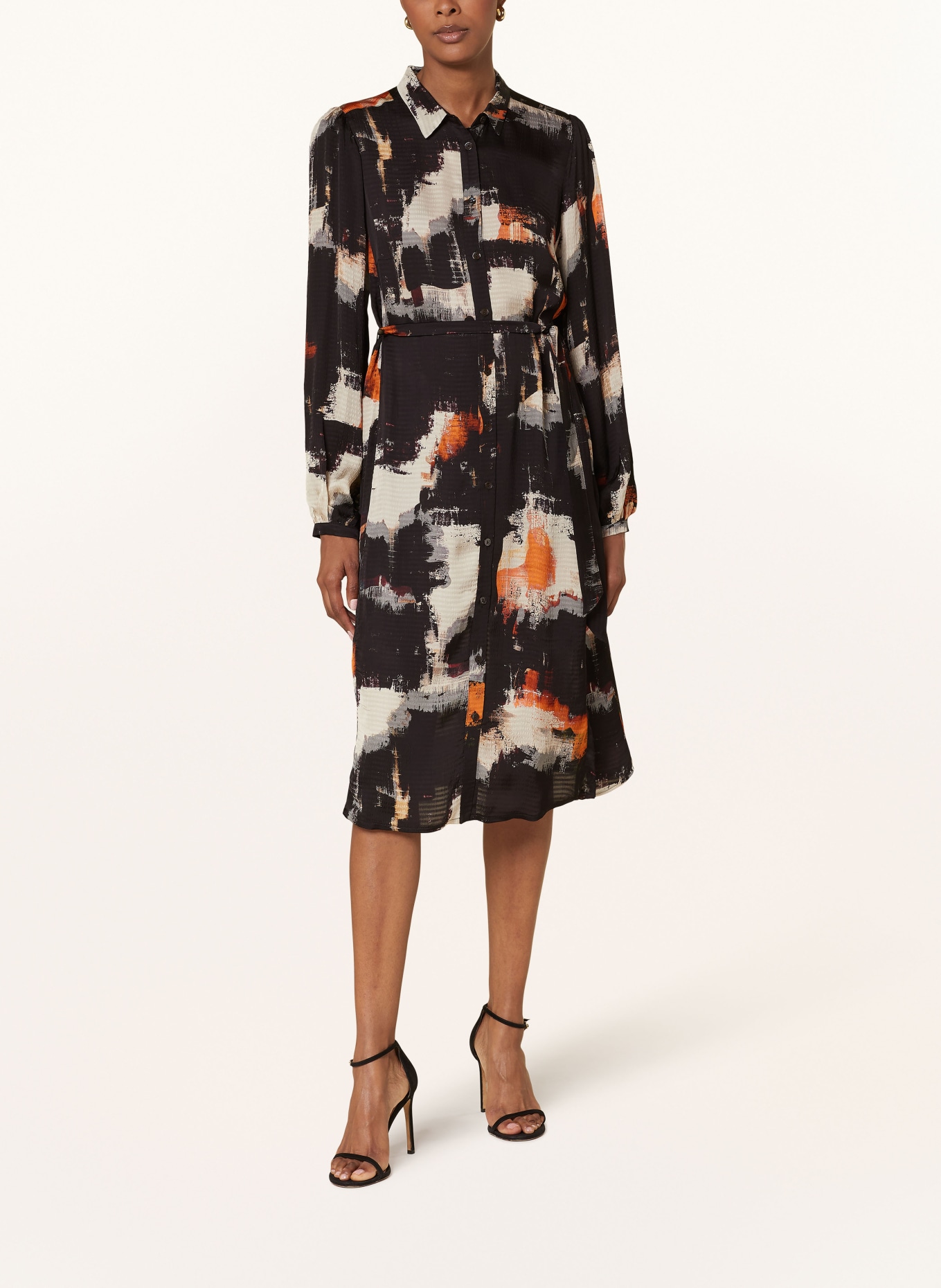 summum woman Hemdblusenkleid: SCHWARZ / ORANGE / HELLGRAU