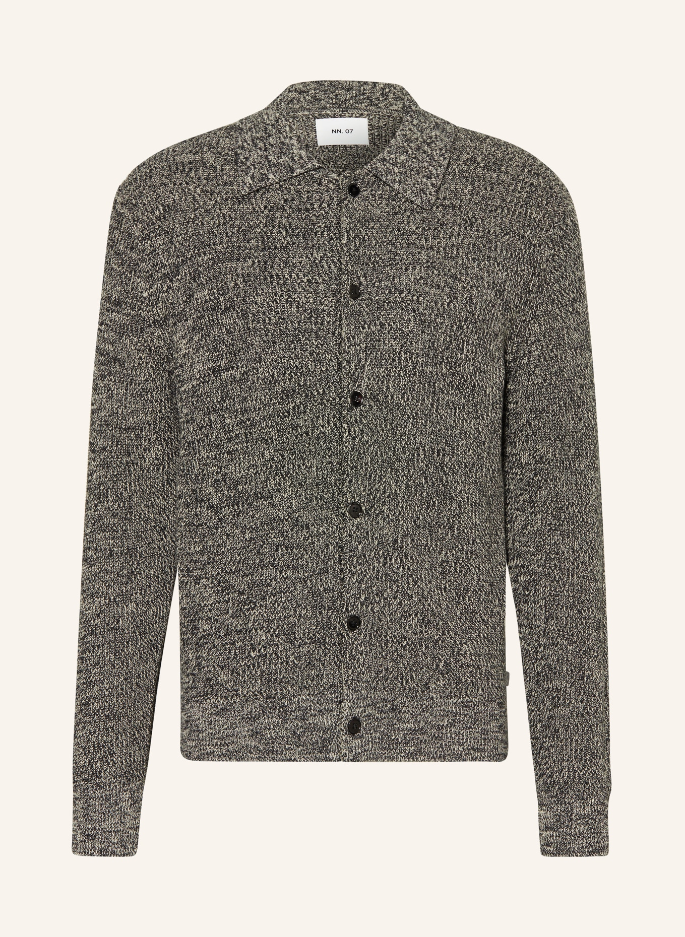NN.07 Pletený kardigan JACOBO: ČERNÁ / KRÉMOVÁ