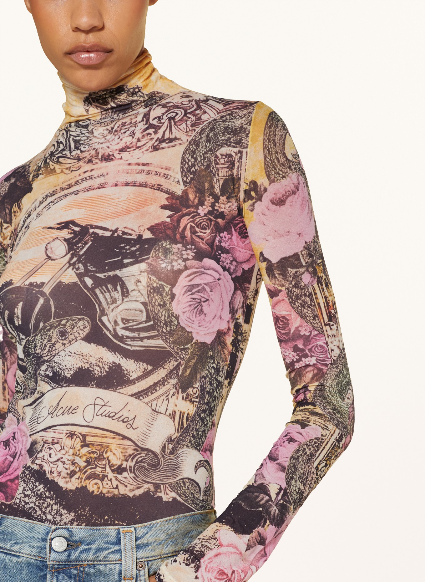 Acne floral turtleneck online