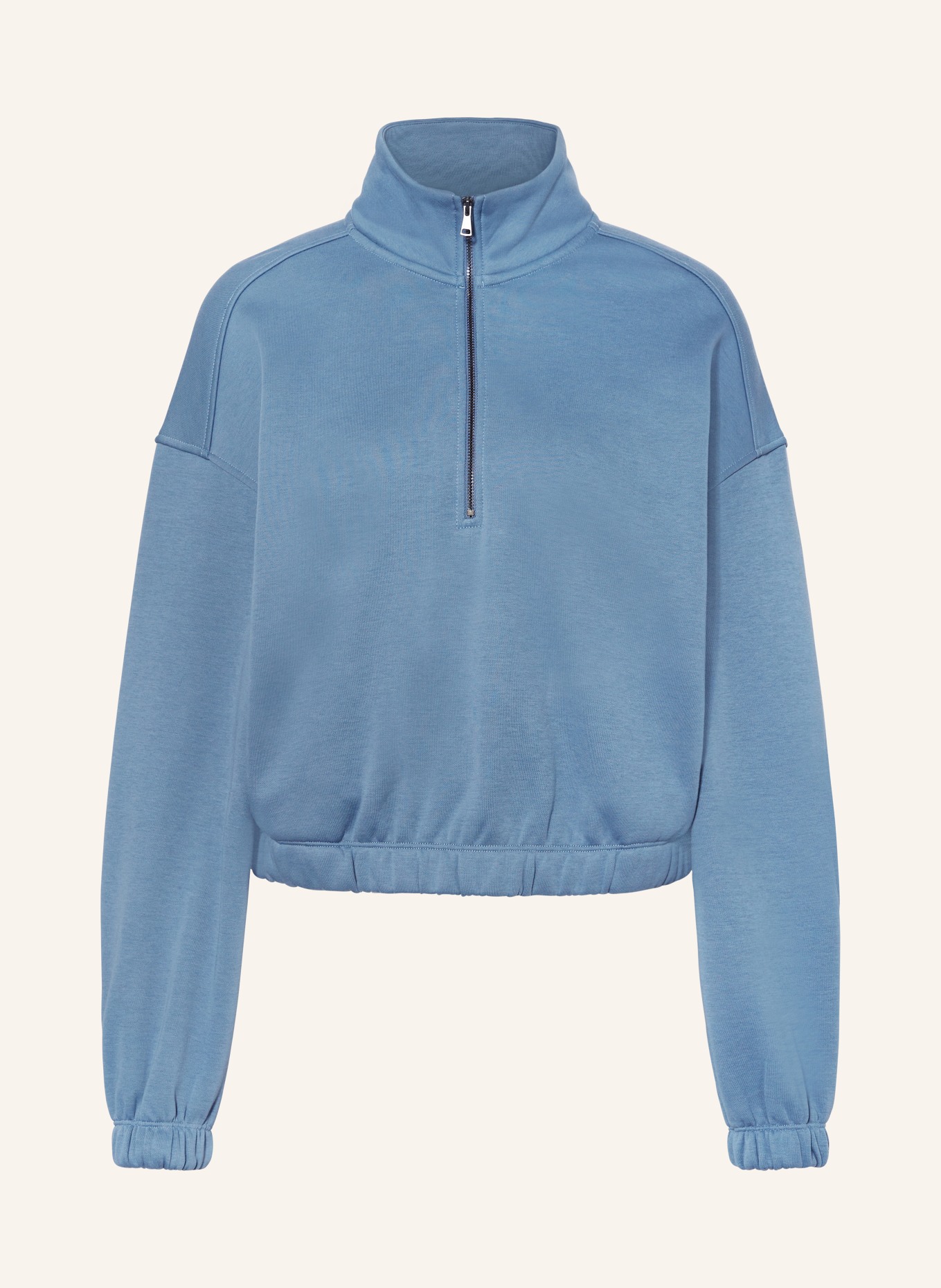 MSCH COPENHAGEN Sweatshirt fabric half-zip sweater MSCHETHELLA: BLUE GRAY