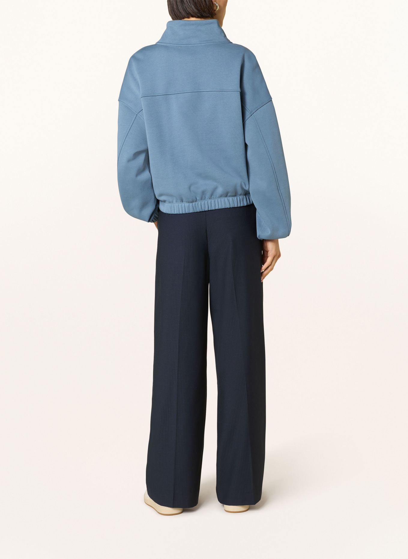 MSCH COPENHAGEN Sweatshirt fabric half-zip sweater MSCHETHELLA: BLUE GRAY