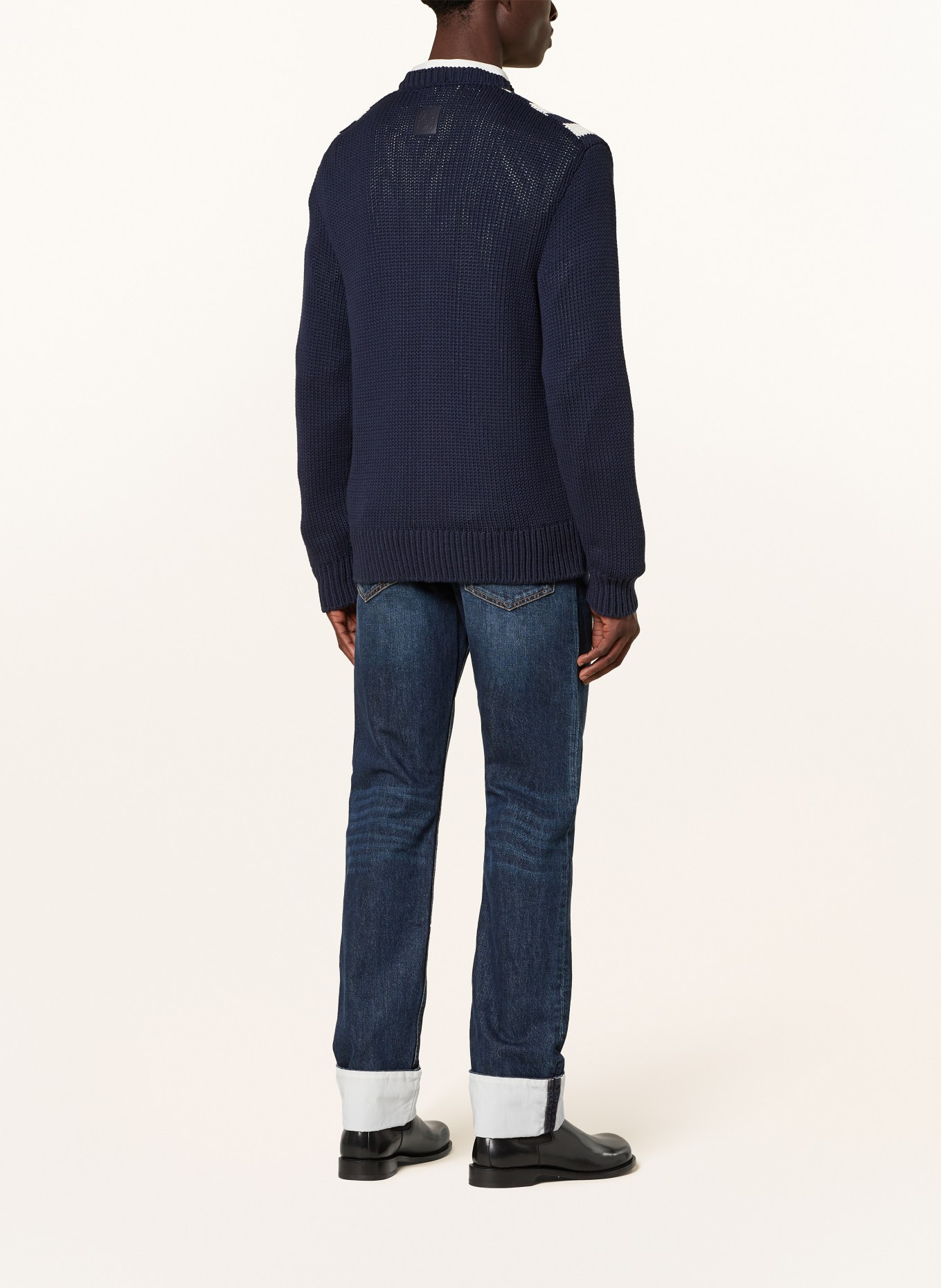 LOEWE Cardigan in dark blue/ white