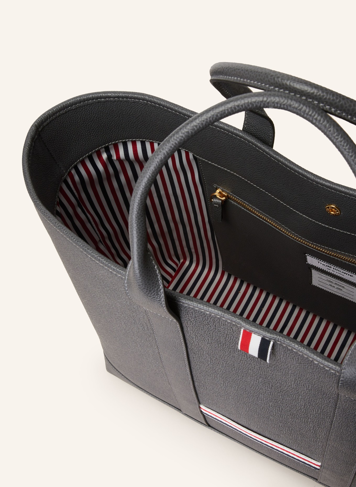 THOM BROWNE. Torba shopper MEDIUM, Kolor: CZIEMNOSZARY (Obrazek 3)