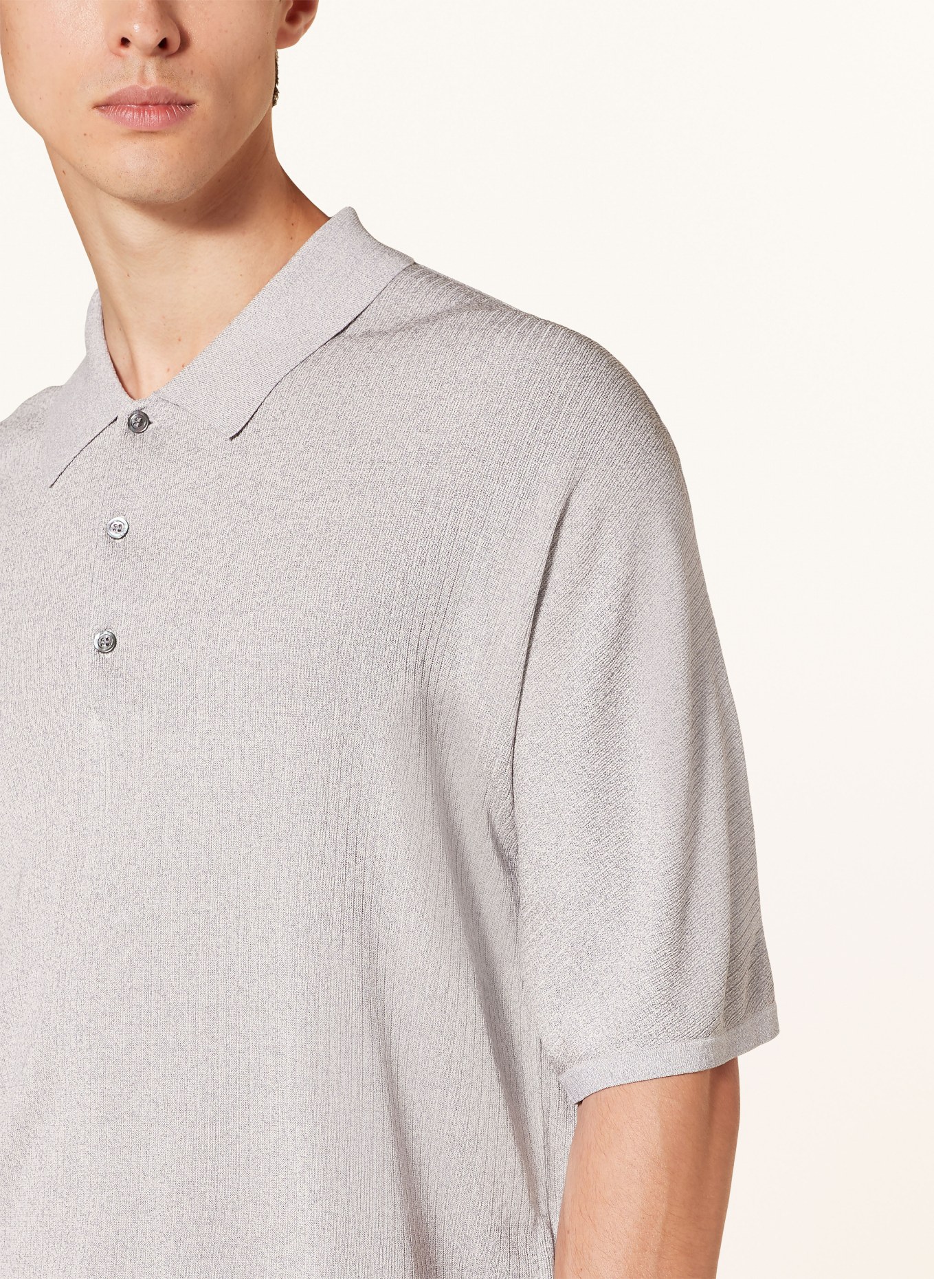 COS Knitted polo shirt, Color: GRAY (Image 4)