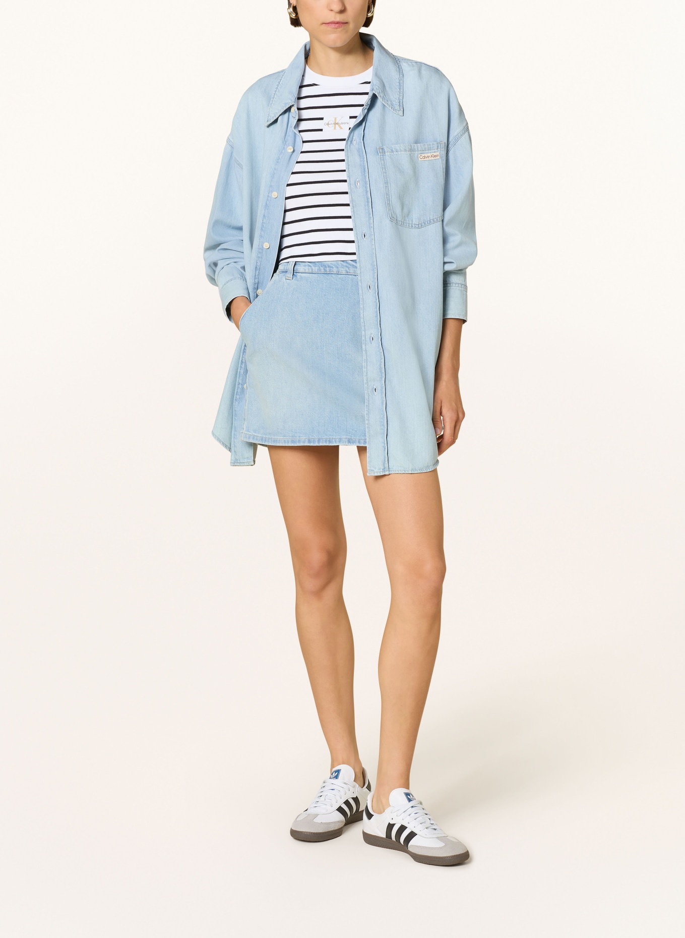 Calvin Klein Jeans Oversized-Hemdbluse: HELLBLAU