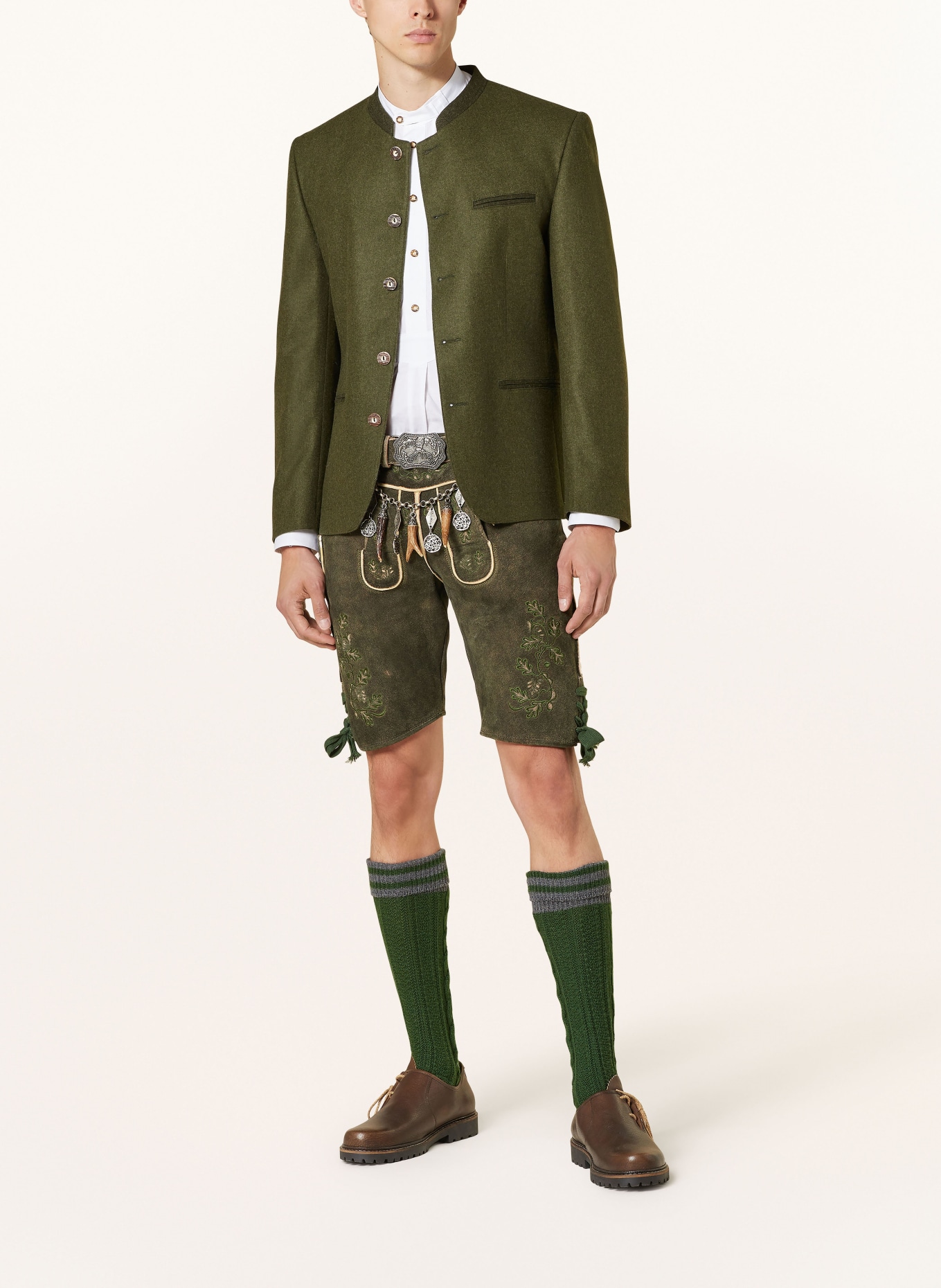 HIRSCHER Trachten-Lederhose BAMBERG: KHAKI