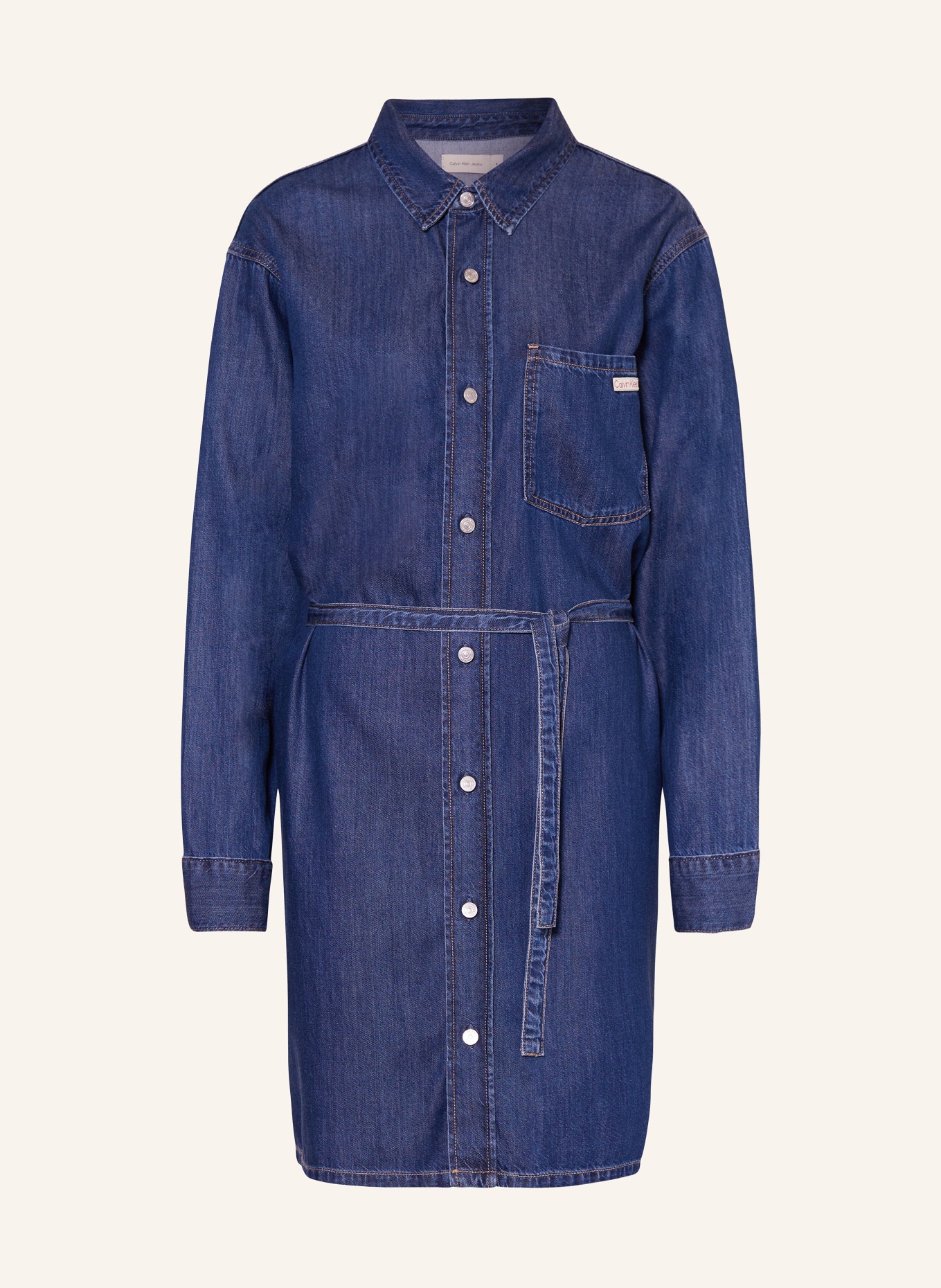 Calvin Klein Jeans Hemdblusenkleid in Jeansoptik: BLAU