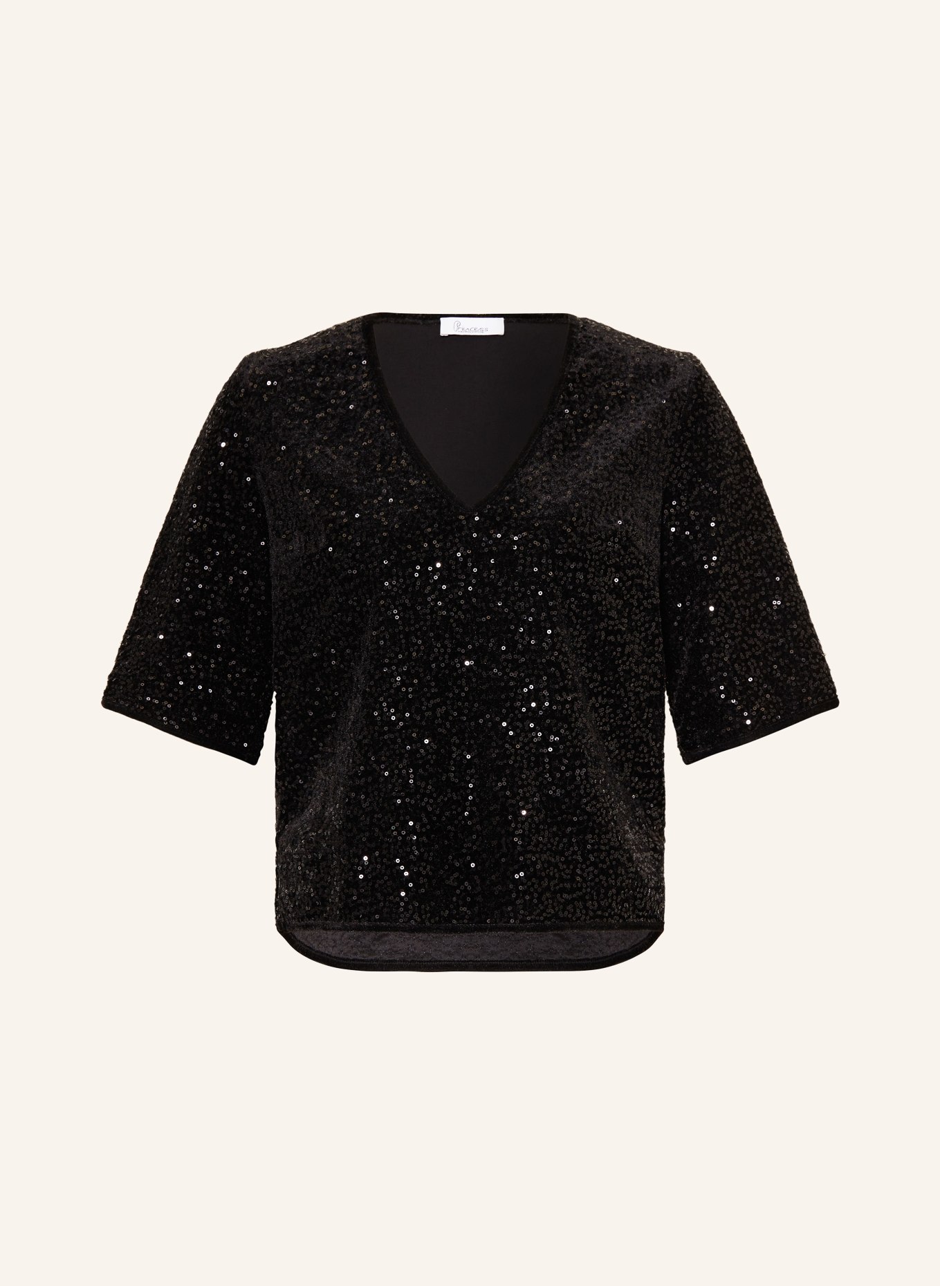 Princess GOES HOLLYWOOD Bluzka z rękawami 3/4 i cekinami: CZARNY