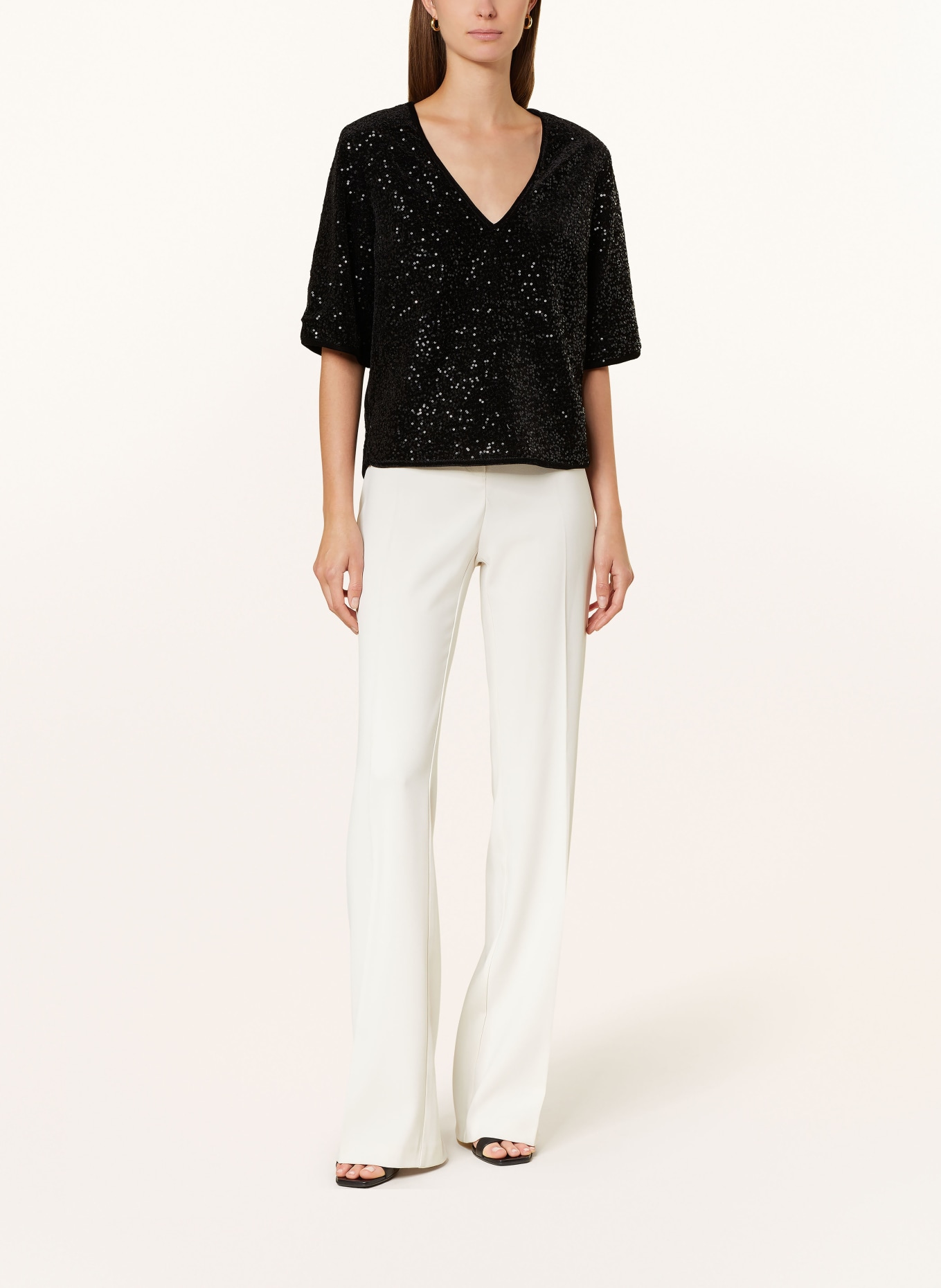 Princess GOES HOLLYWOOD Bluzka z rękawami 3/4 i cekinami: CZARNY